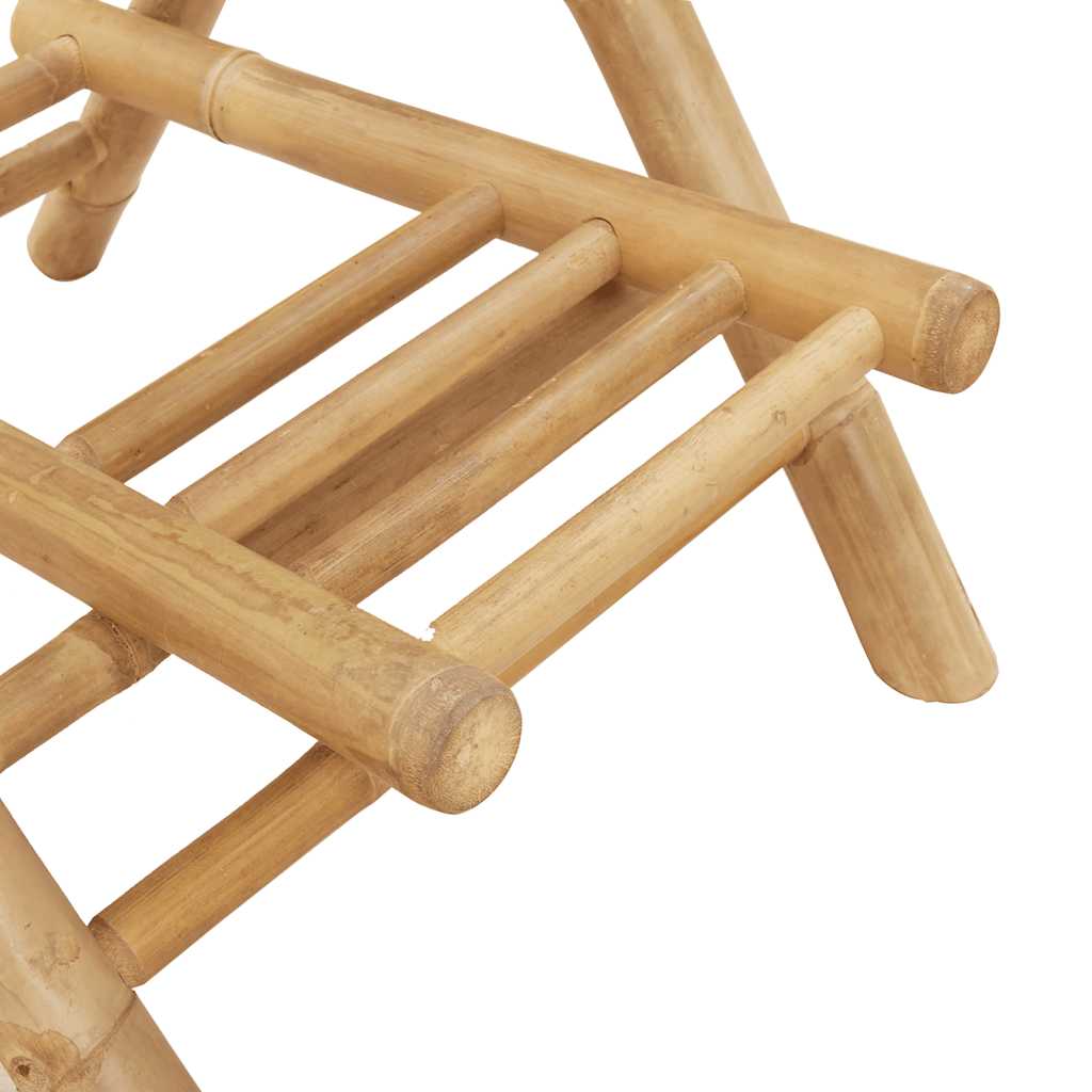 Foldable Bamboo Outdoor Bar Stools with Footrests, Set of 2