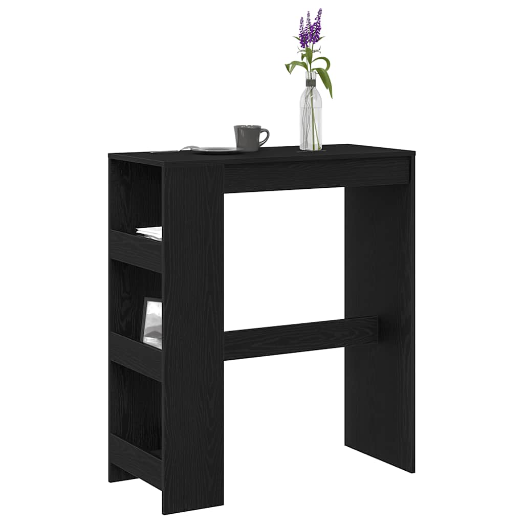 Bar Table with Racks, Black Oak, 90x40x103.5 cm, Engineered Wood