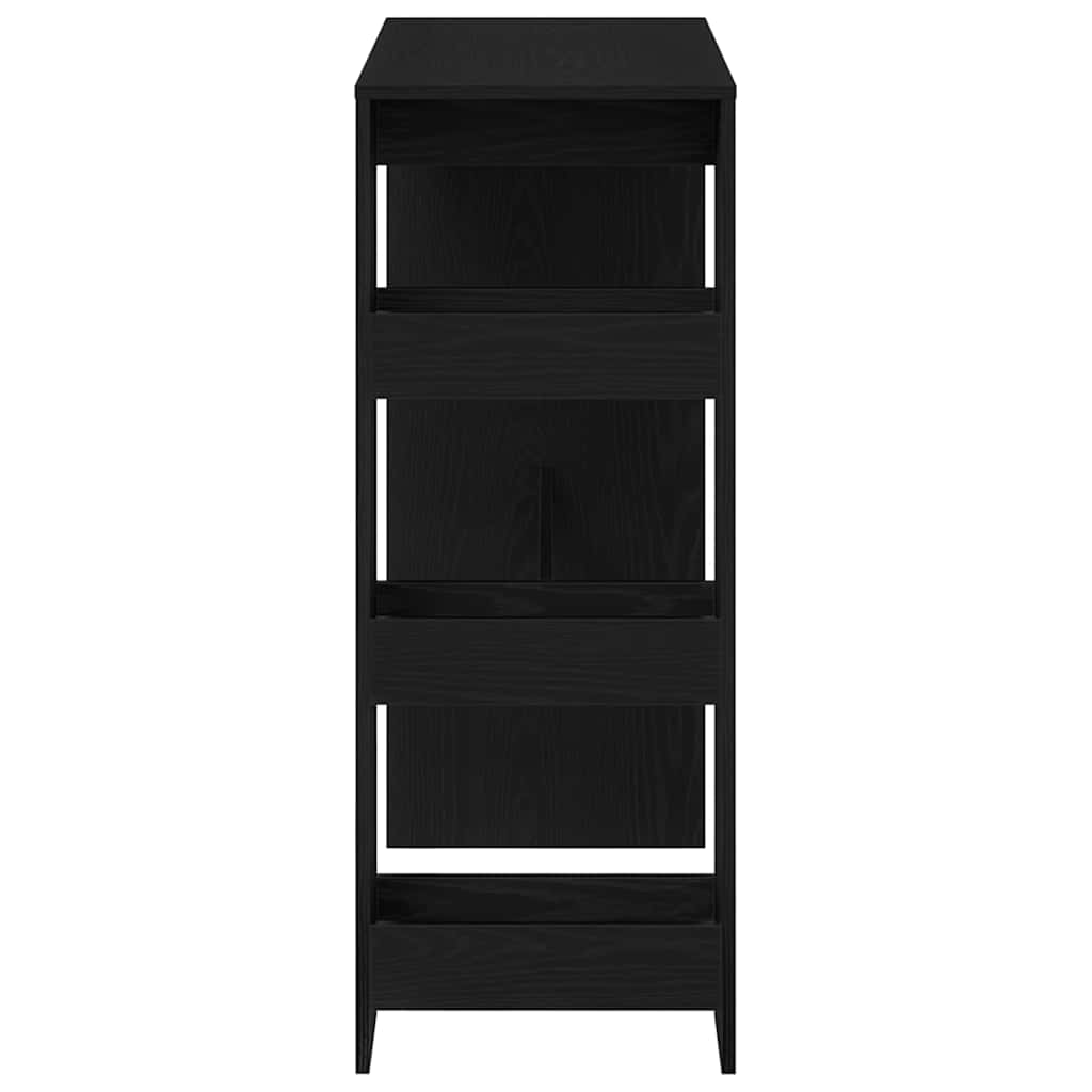 Bar Table with Racks, Black Oak, 90x40x103.5 cm, Engineered Wood