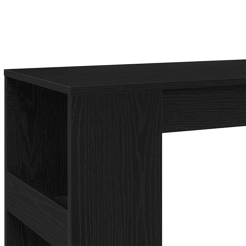 Bar Table with Racks, Black Oak, 90x40x103.5 cm, Engineered Wood