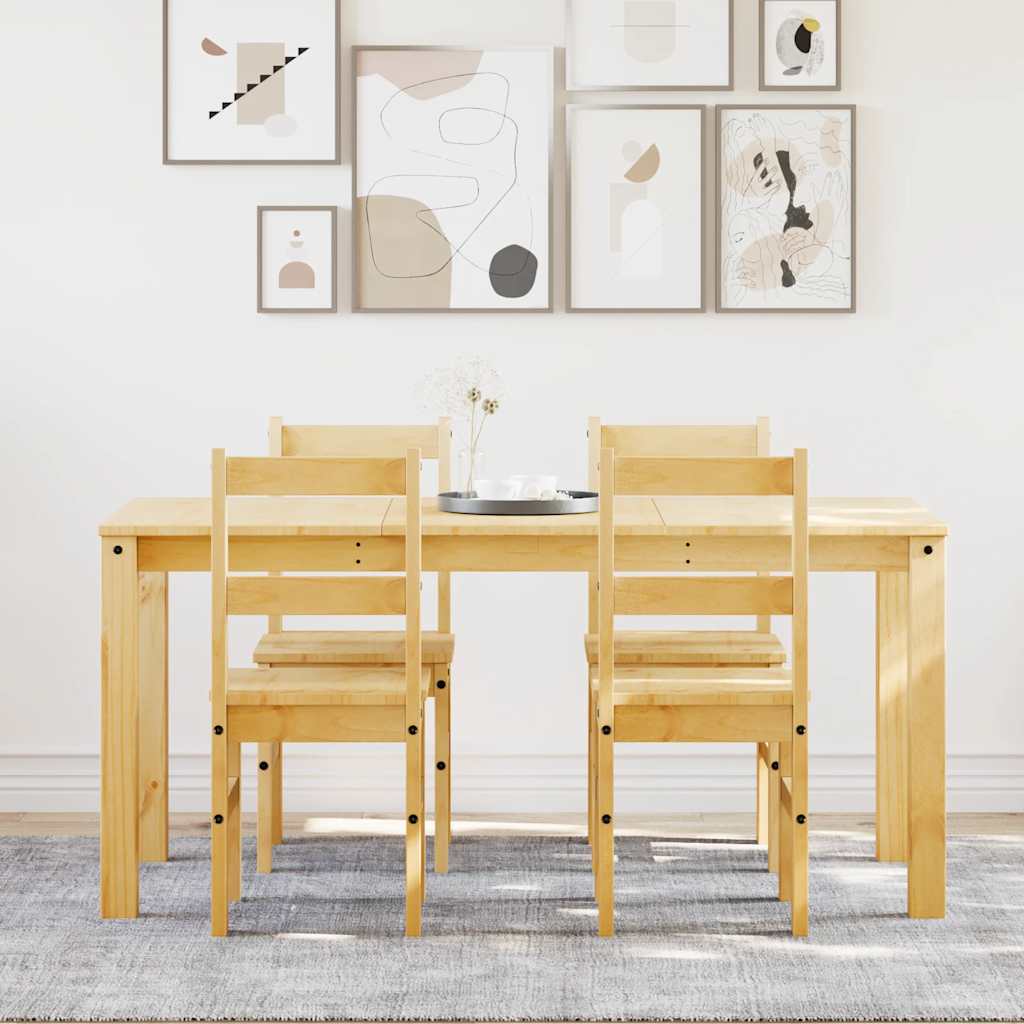 5 Piece Dining Set Panama Solid Wood Pine