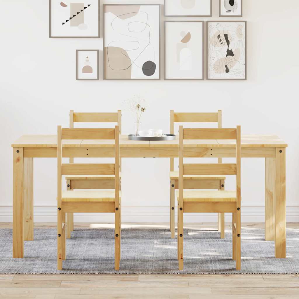 5 Piece Dining Set Panama Solid Wood Pine