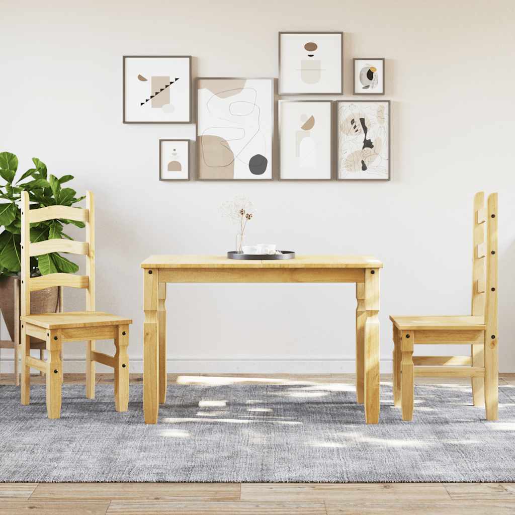 3 Piece Dining Set Panama Solid Wood Pine
