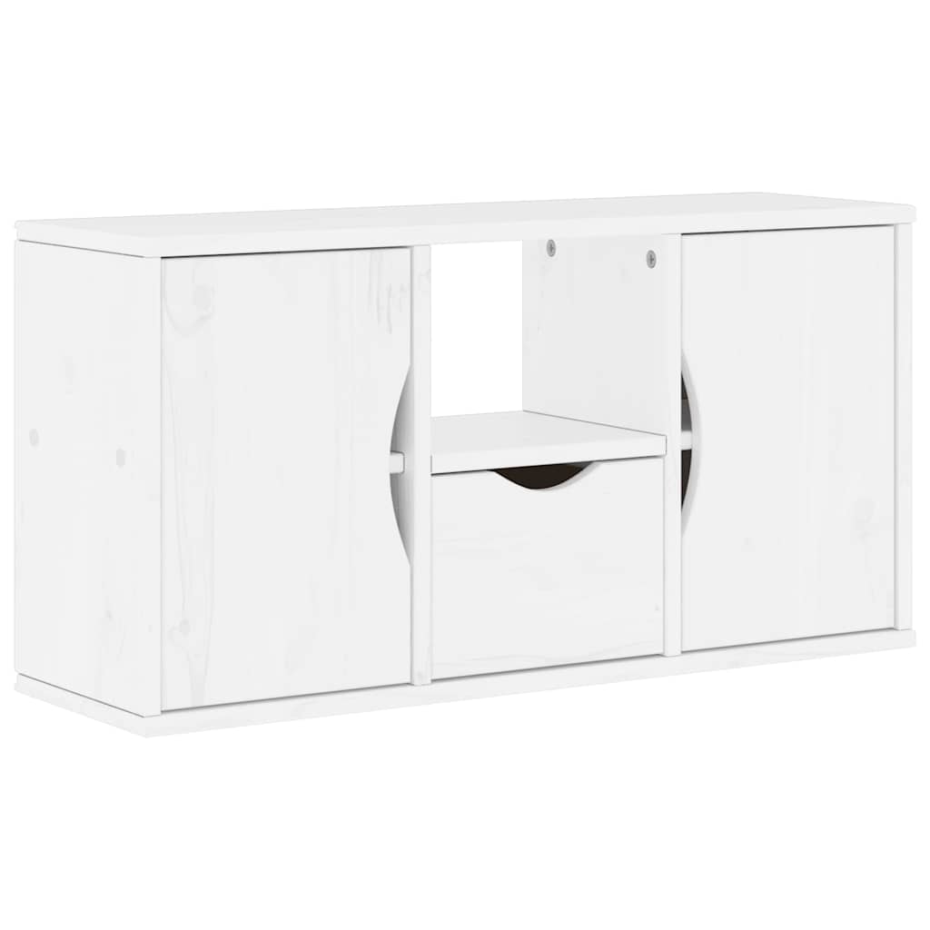 4 Piece TV Units with Storage ODDA White Solid Wood Pine