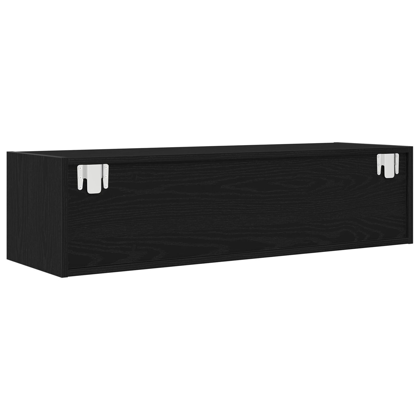 Sleek Black Oak TV Cabinet 100x31x25.5 cm - Engineered Wood