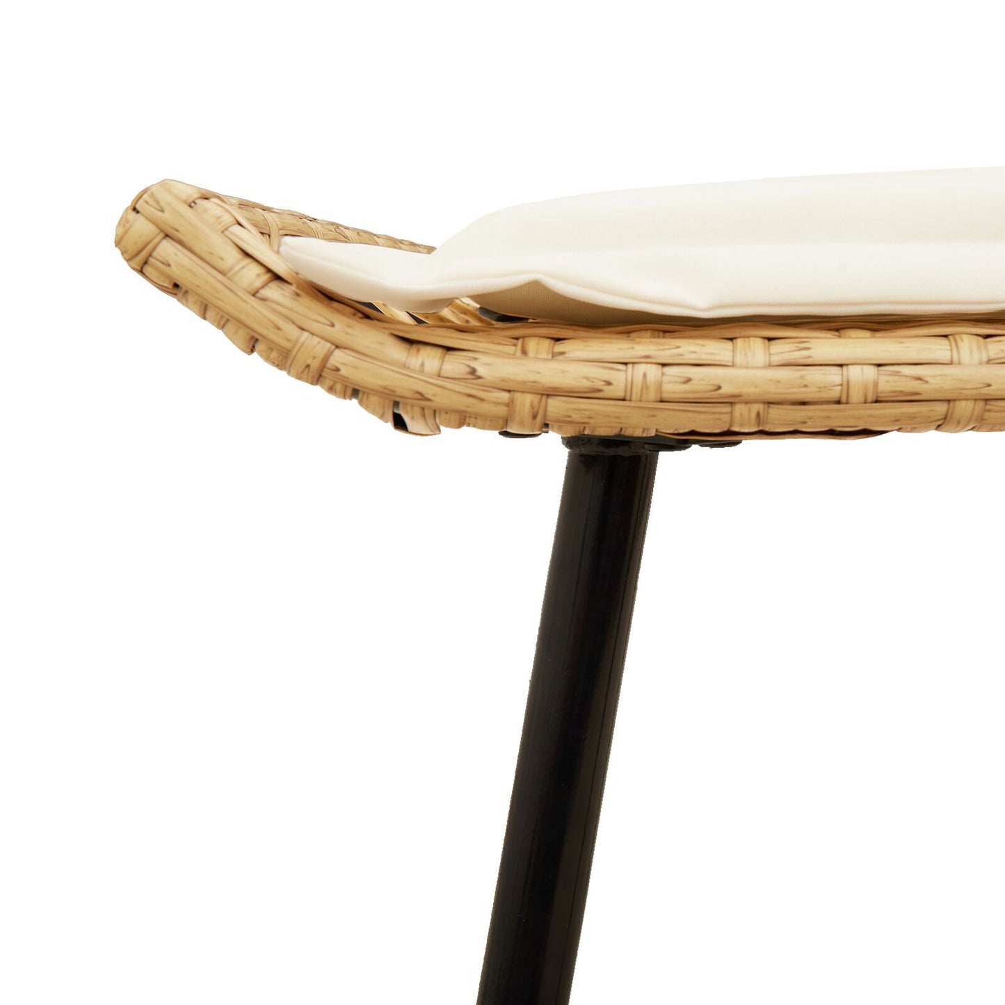 Natural Poly Rattan Garden Stools Set of 2 - 50x40x45 cm