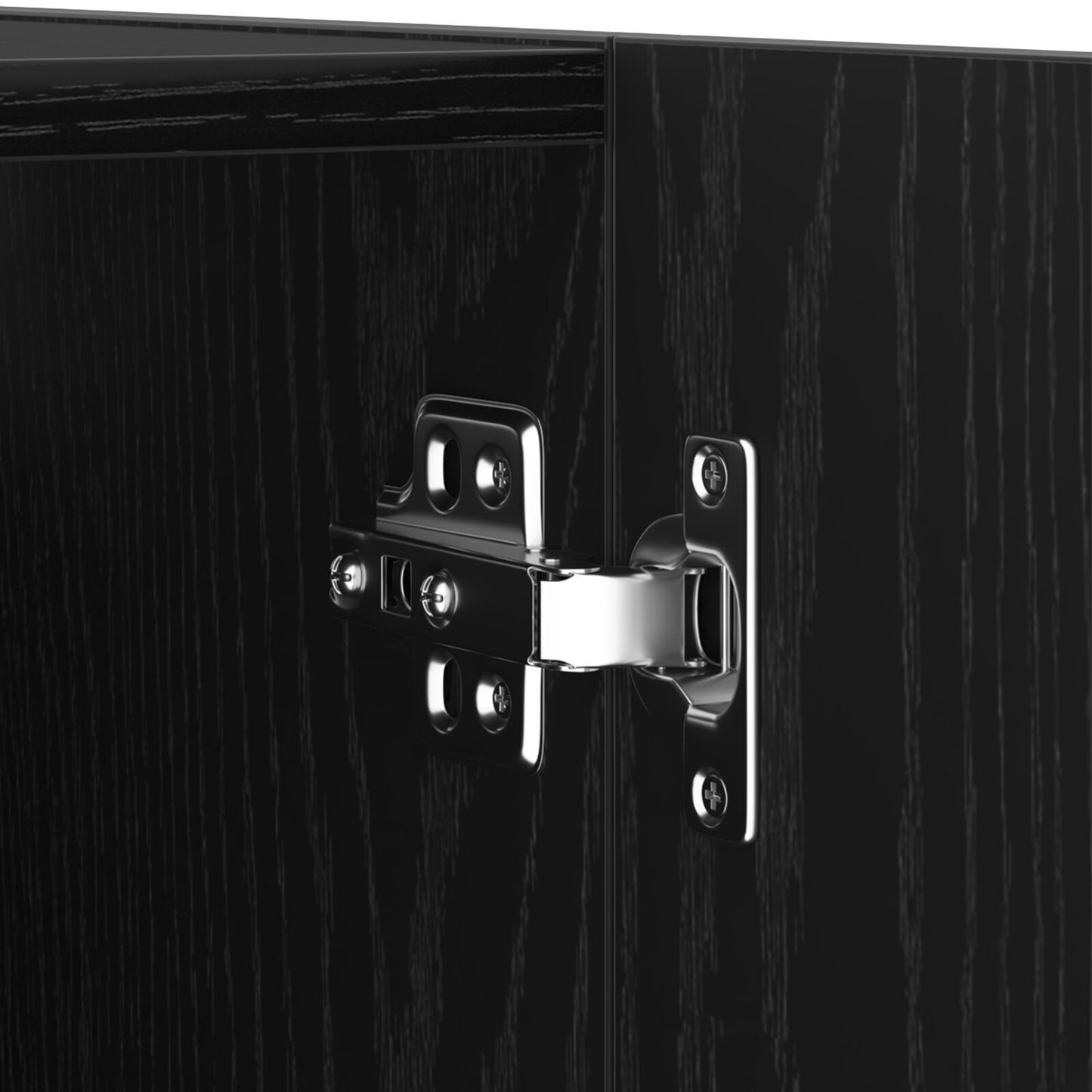 Black Oak Wall-Mounted TV Cabinet - Engineered Wood, 30.5x30x90 cm