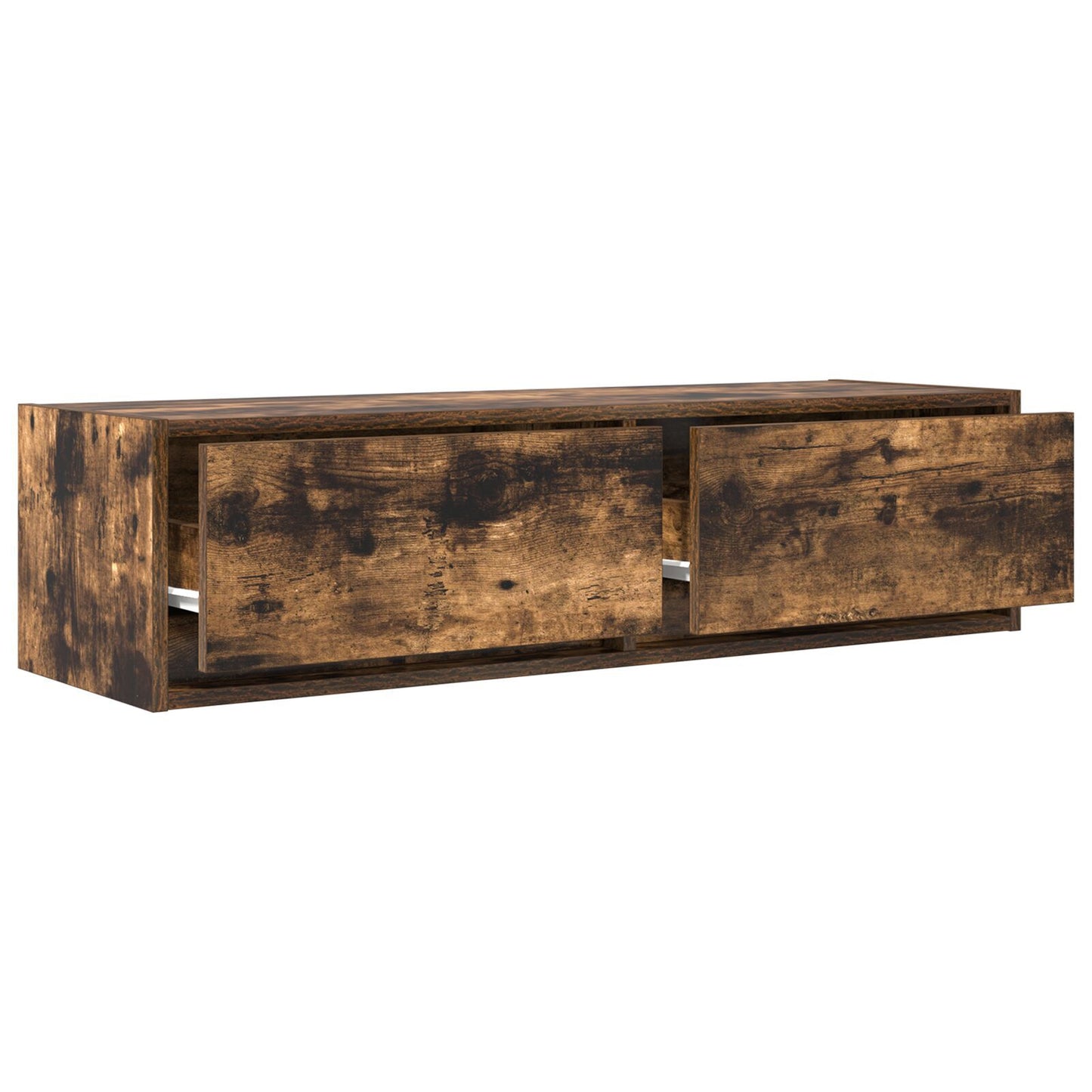 Smoked Oak TV Cabinet - 100x31x25.5 cm Engineered Wood