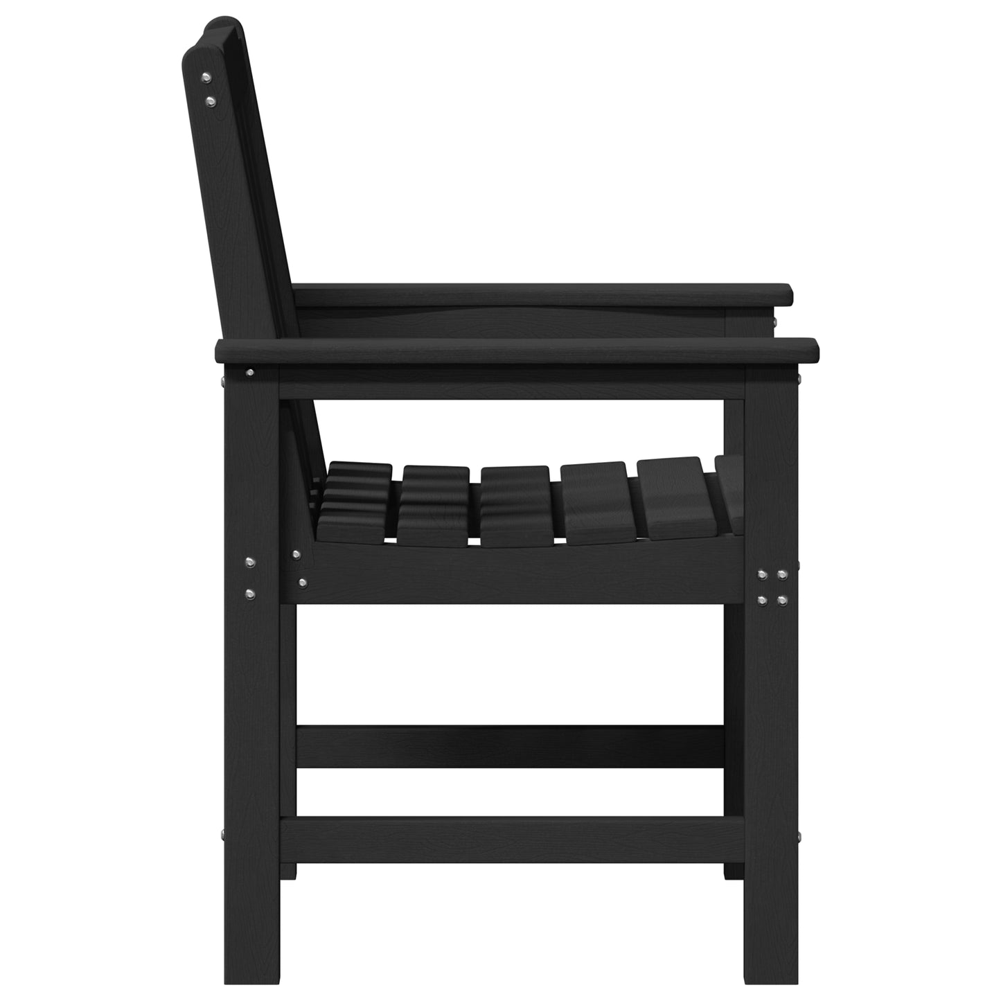 4-Piece Black HDPE Garden Dining Chairs Set - 65.5x55.5x88 cm