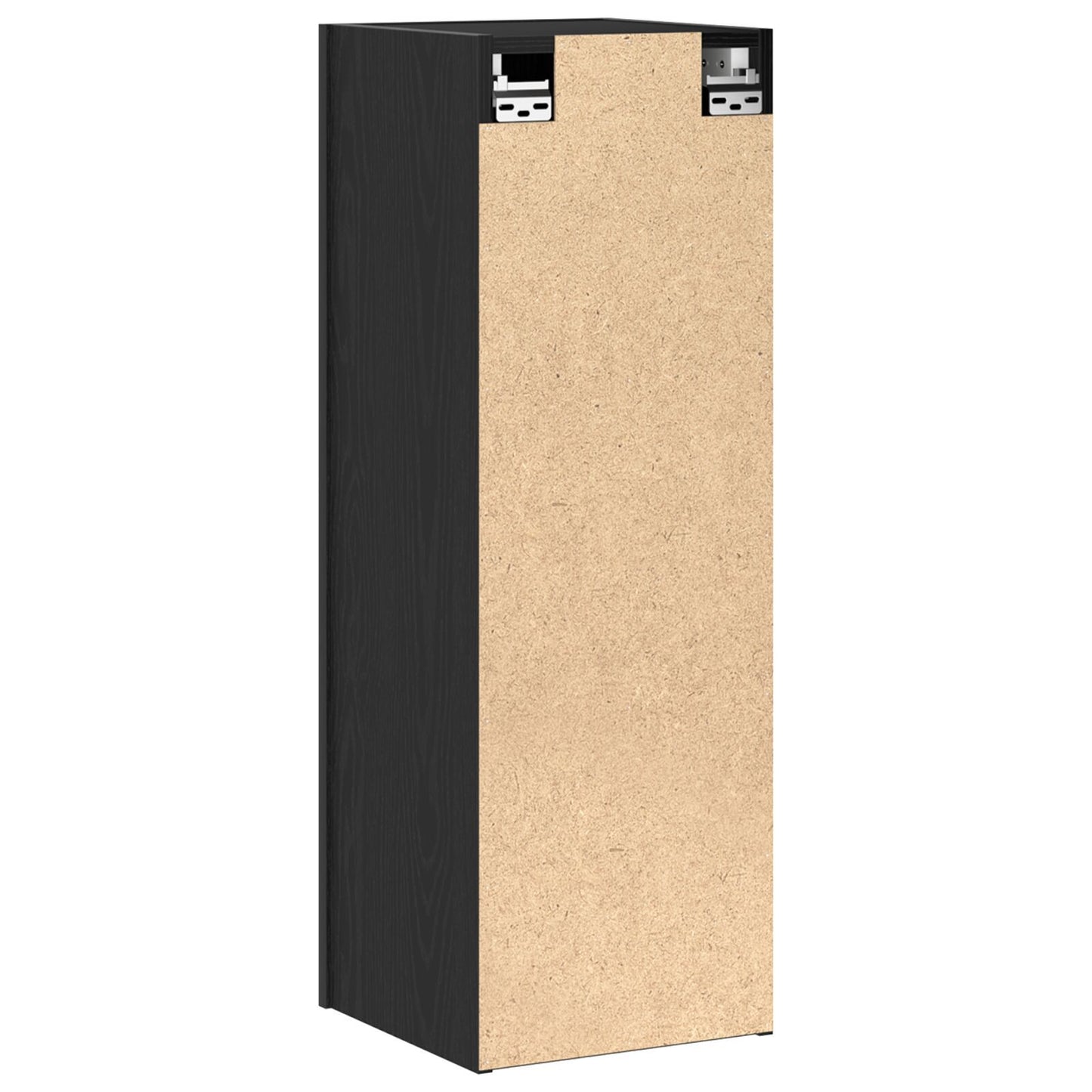 Black Oak Wall-Mounted TV Cabinets, Set of 2, Engineered Wood