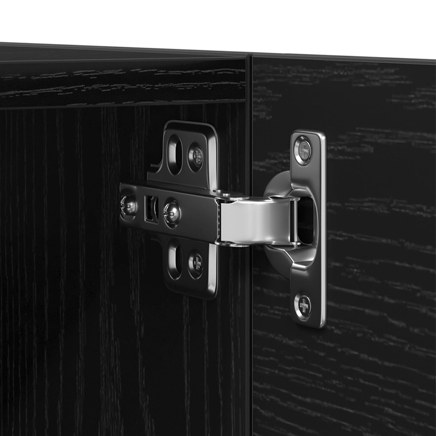 Black Oak Wall Mounted TV Cabinets Set, 2 pcs, 30.5x30x30 cm