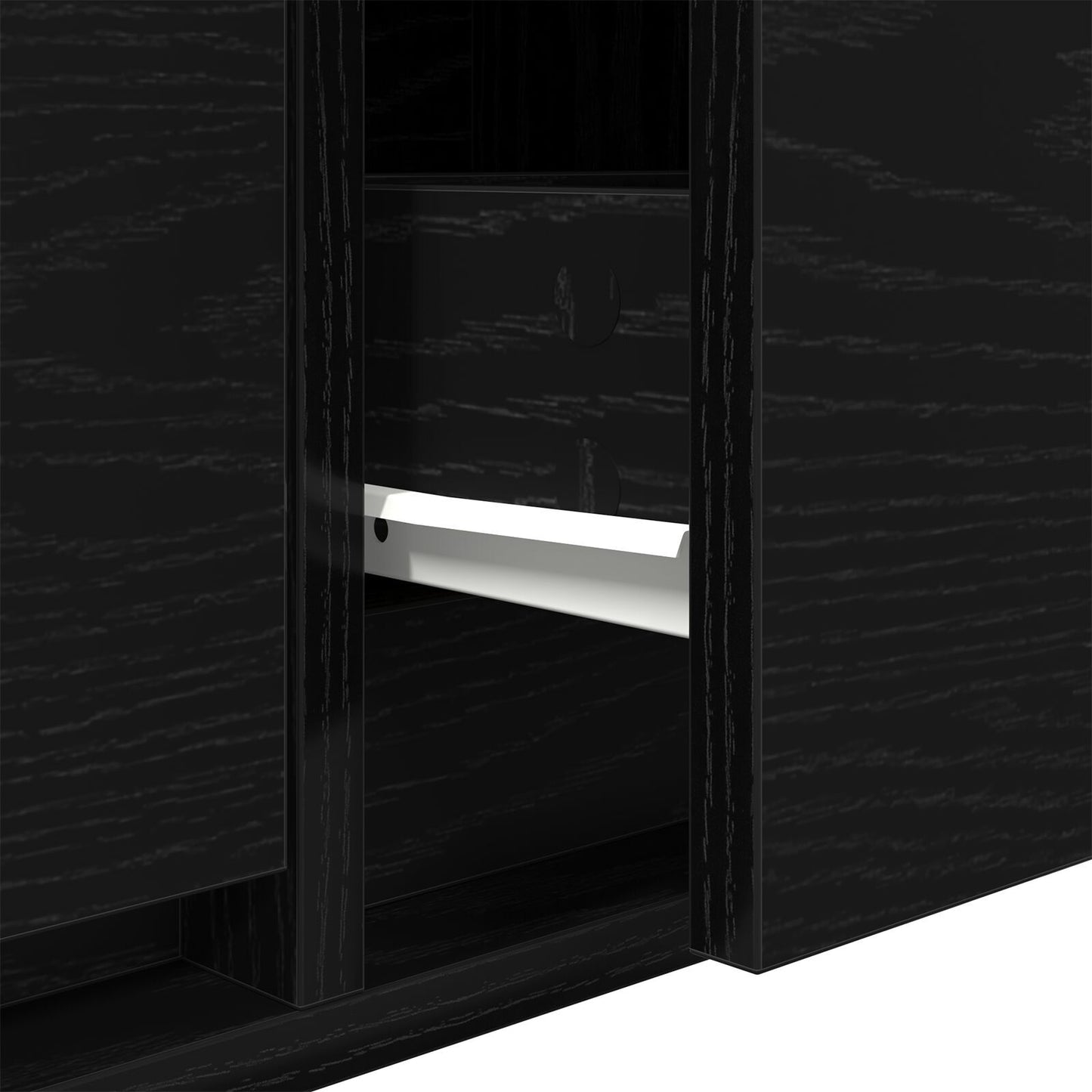 Sleek Black Oak TV Cabinet 100x31x25.5 cm - Engineered Wood