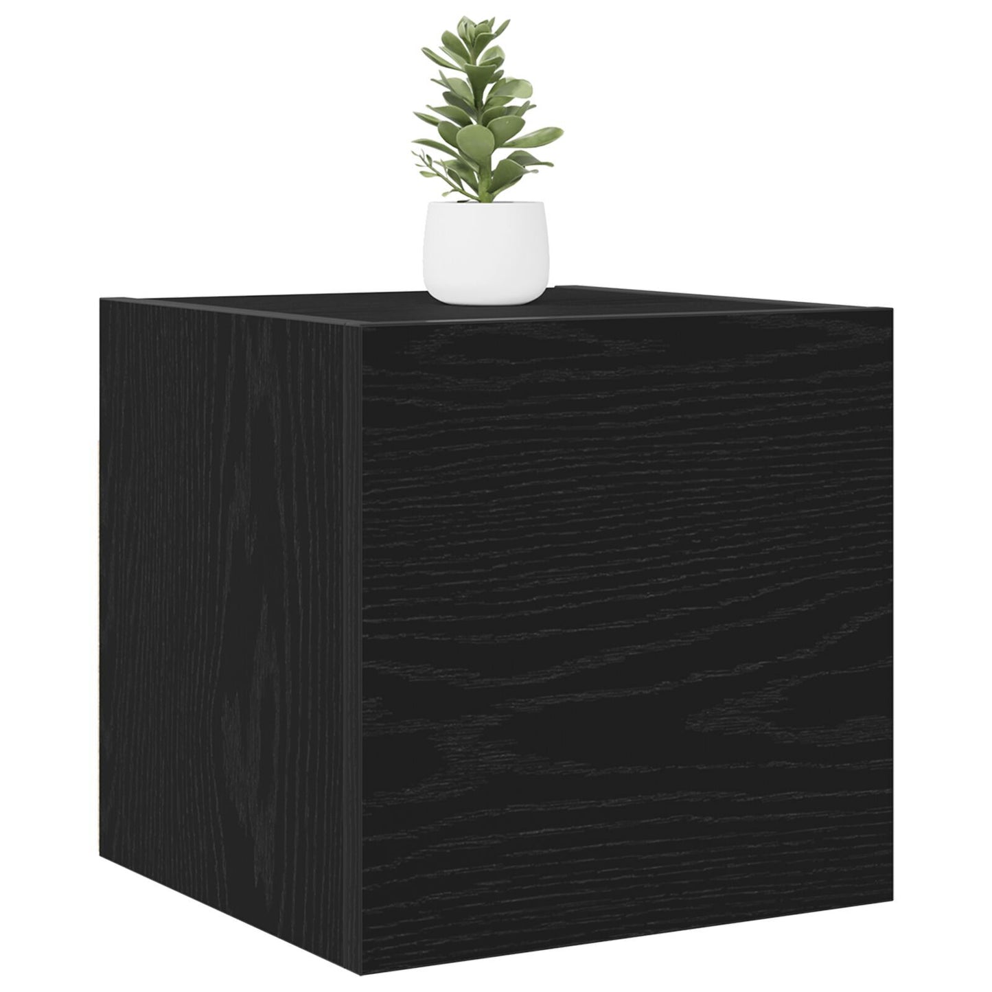 Black Oak Wall Mounted TV Cabinets Set, 2 pcs, 30.5x30x30 cm