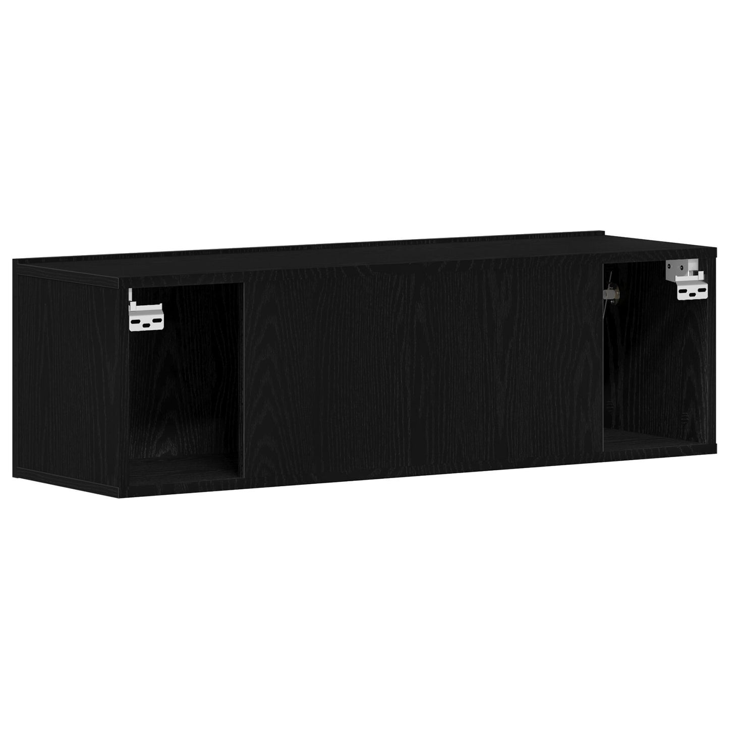 Black Oak Wall-Mounted TV Cabinet - 100x30x30 cm Engineered Wood
