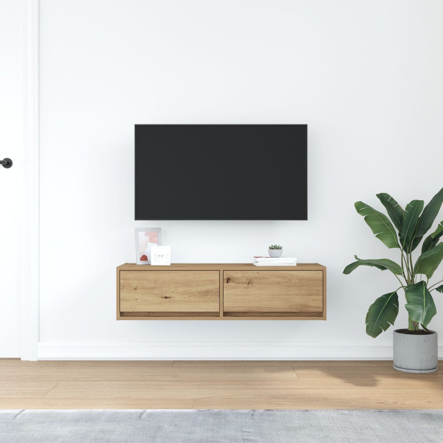 Artisan Oak TV Cabinet - 100x31x25.5cm Engineered Wood