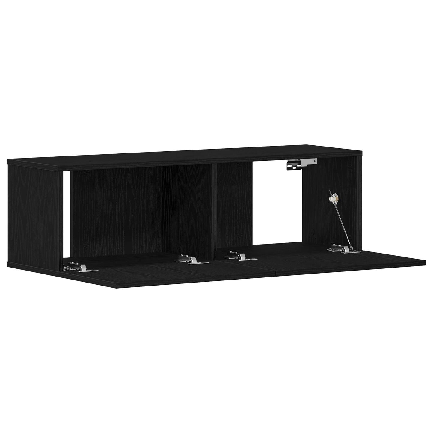 Black Oak Wall-Mounted TV Cabinet - 100x30x30 cm Engineered Wood