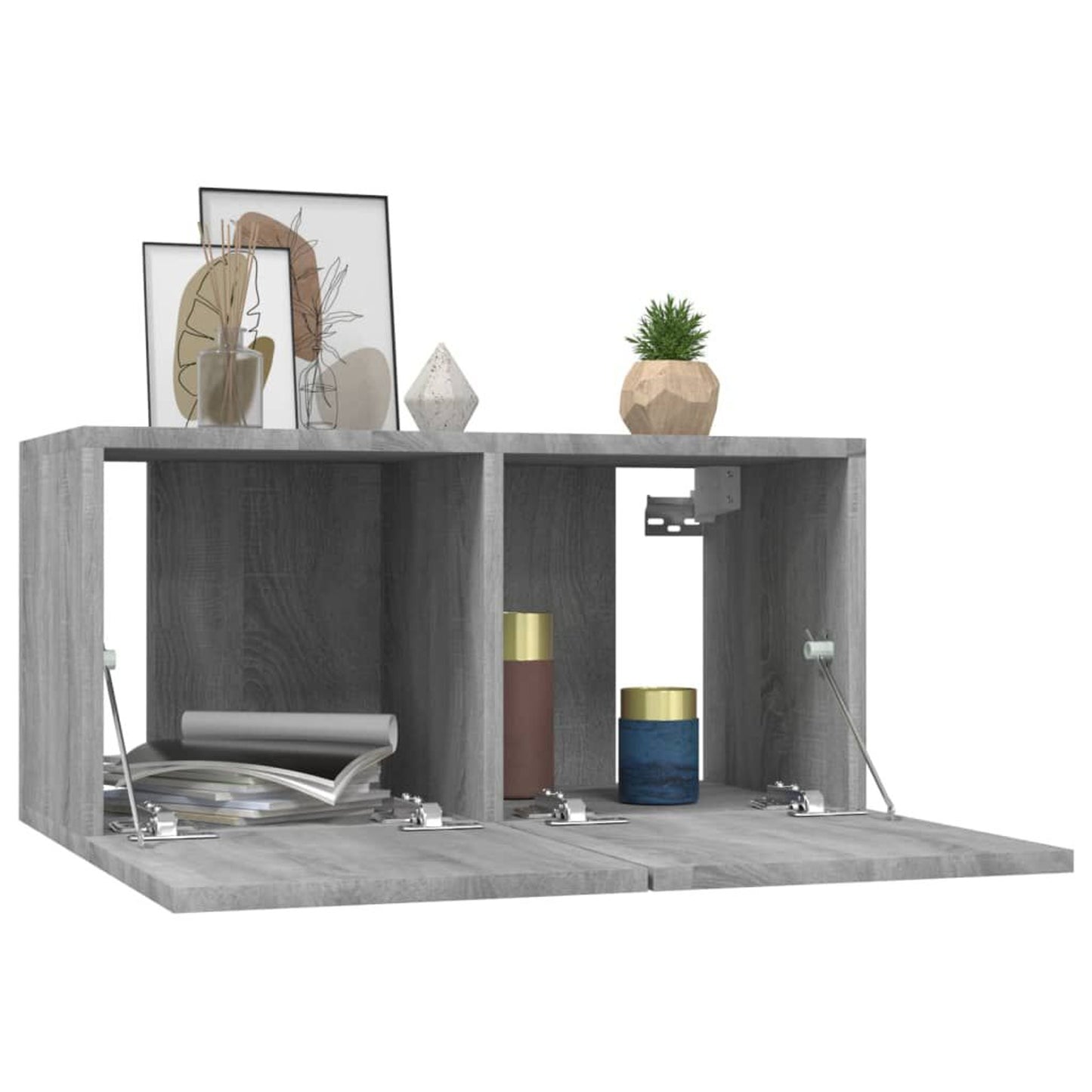 Grey Sonoma Hanging TV Cabinet Set, Engineered Wood - 2x60cm