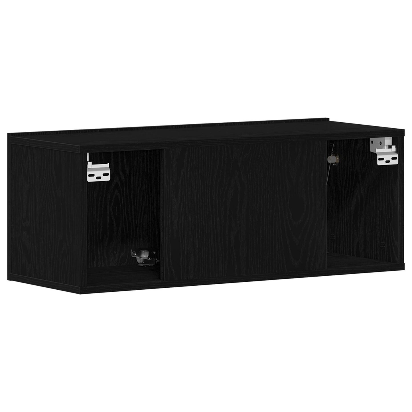Sleek Black Oak TV Stand - 80x30x30 cm Engineered Wood
