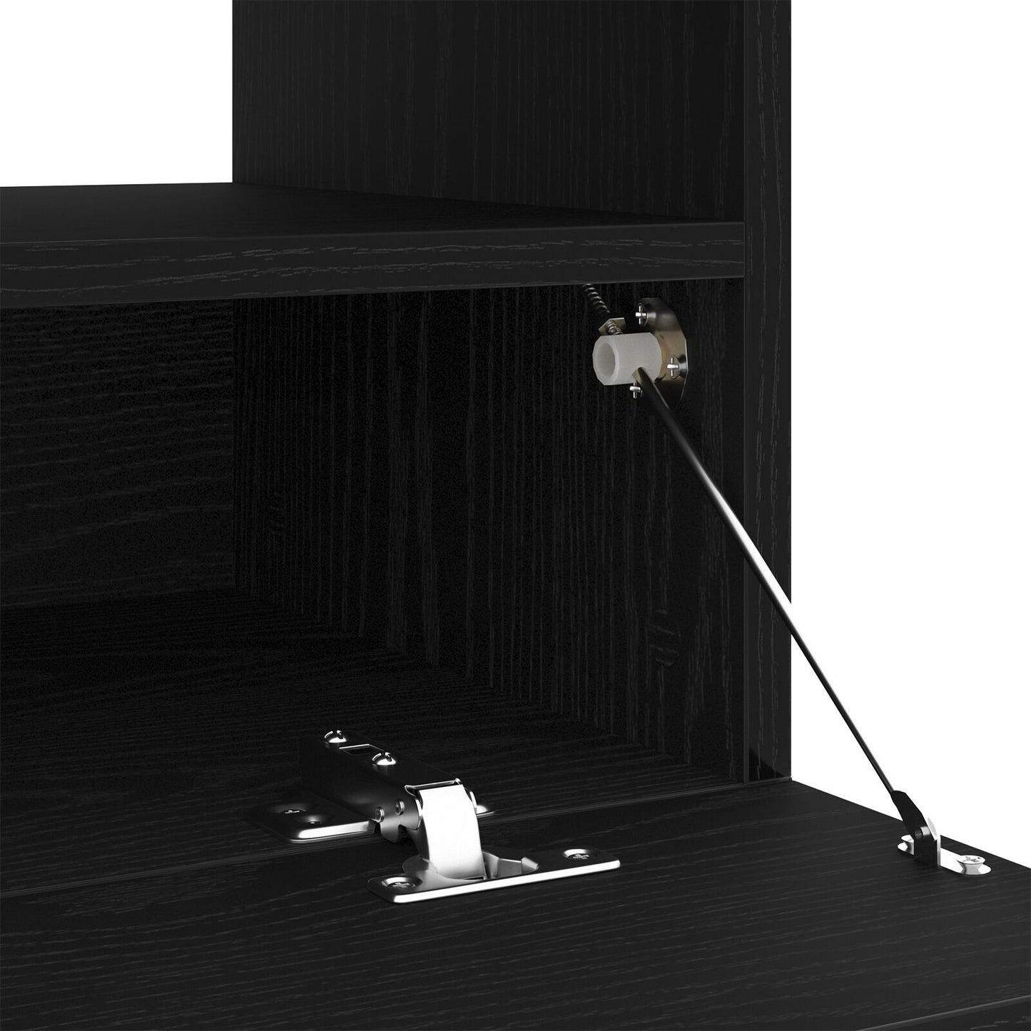 Black Oak TV Stand with LED Lights - Engineered Wood, 100x35x40 cm