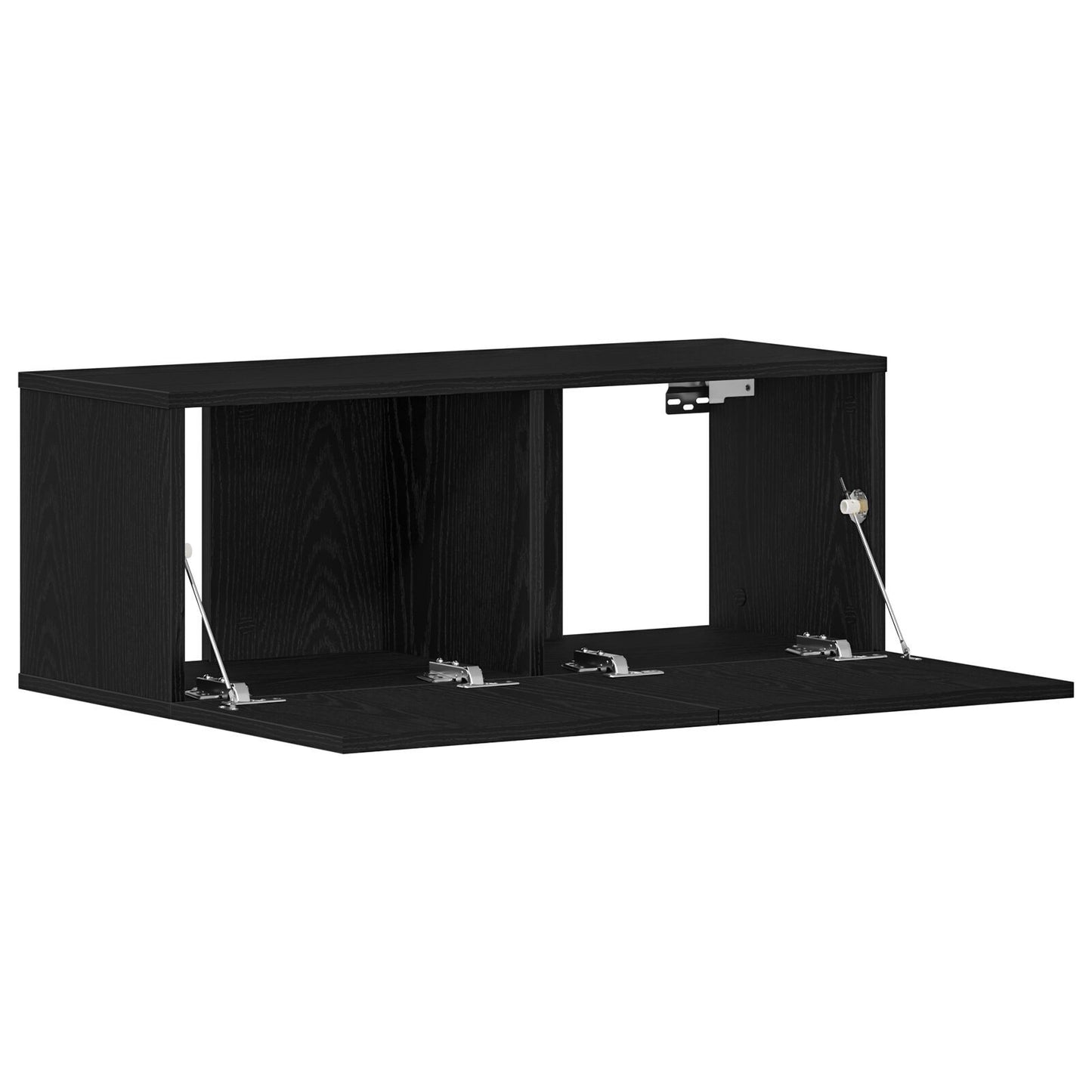 Sleek Black Oak TV Stand - 80x30x30 cm Engineered Wood