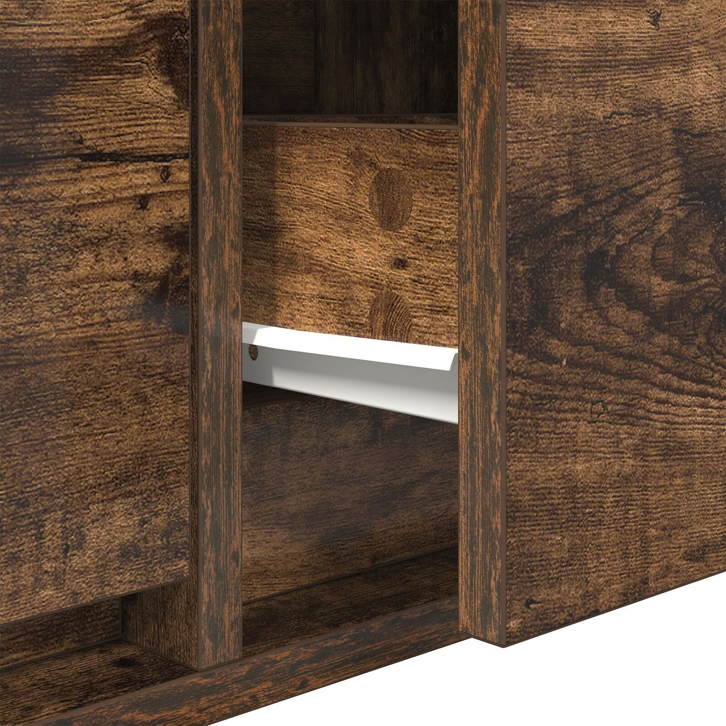 Smoked Oak TV Cabinet - 100x31x25.5 cm Engineered Wood