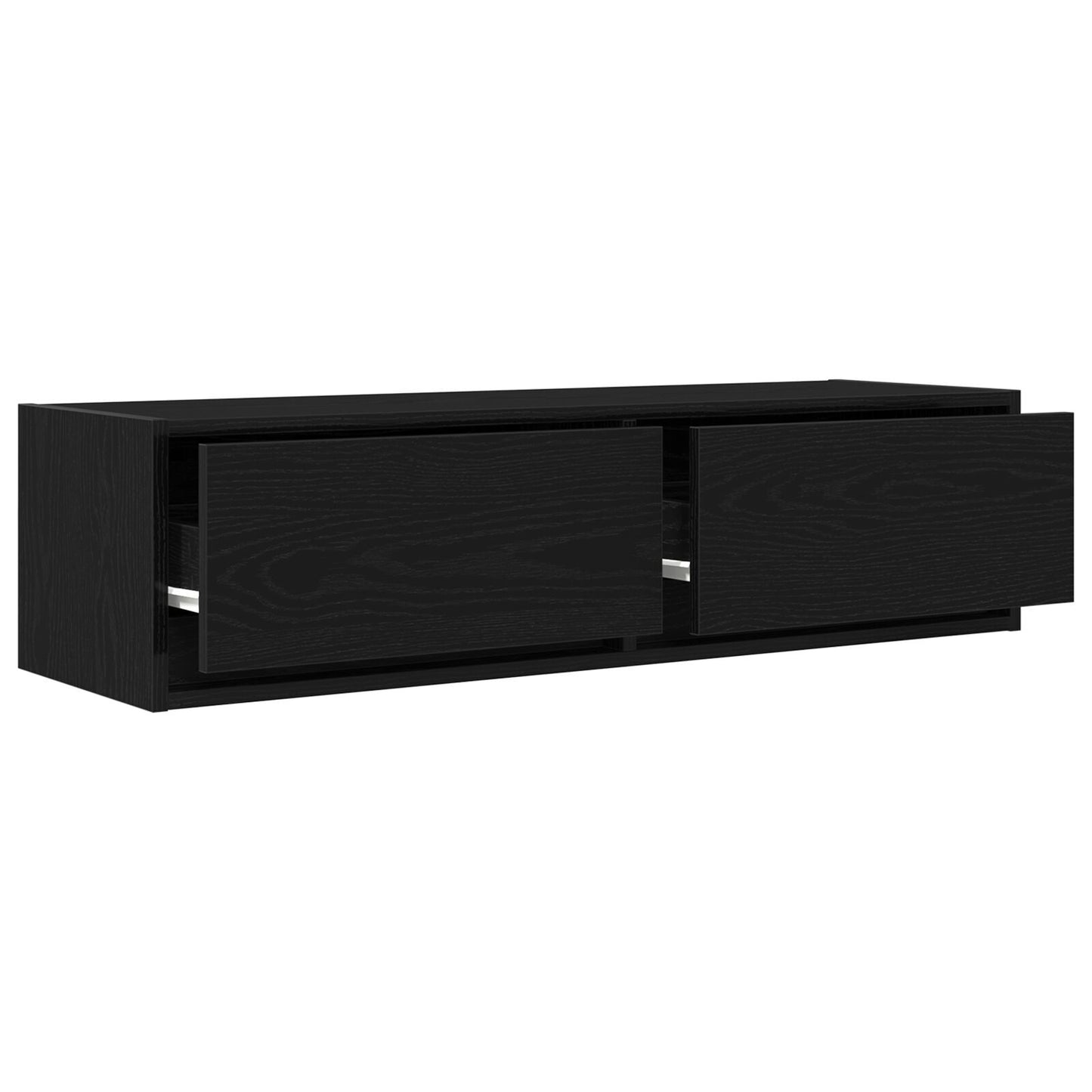 Sleek Black Oak TV Cabinet 100x31x25.5 cm - Engineered Wood
