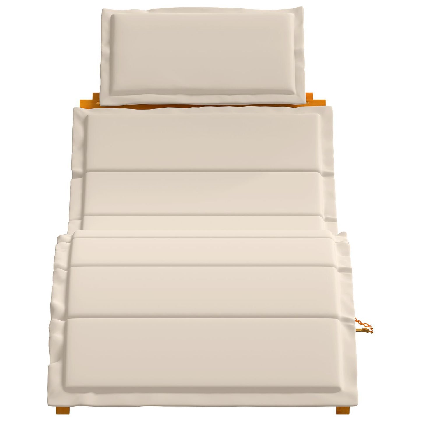 Cream White Acacia Wood Sun Loungers with Cushions - 2 Piece Set