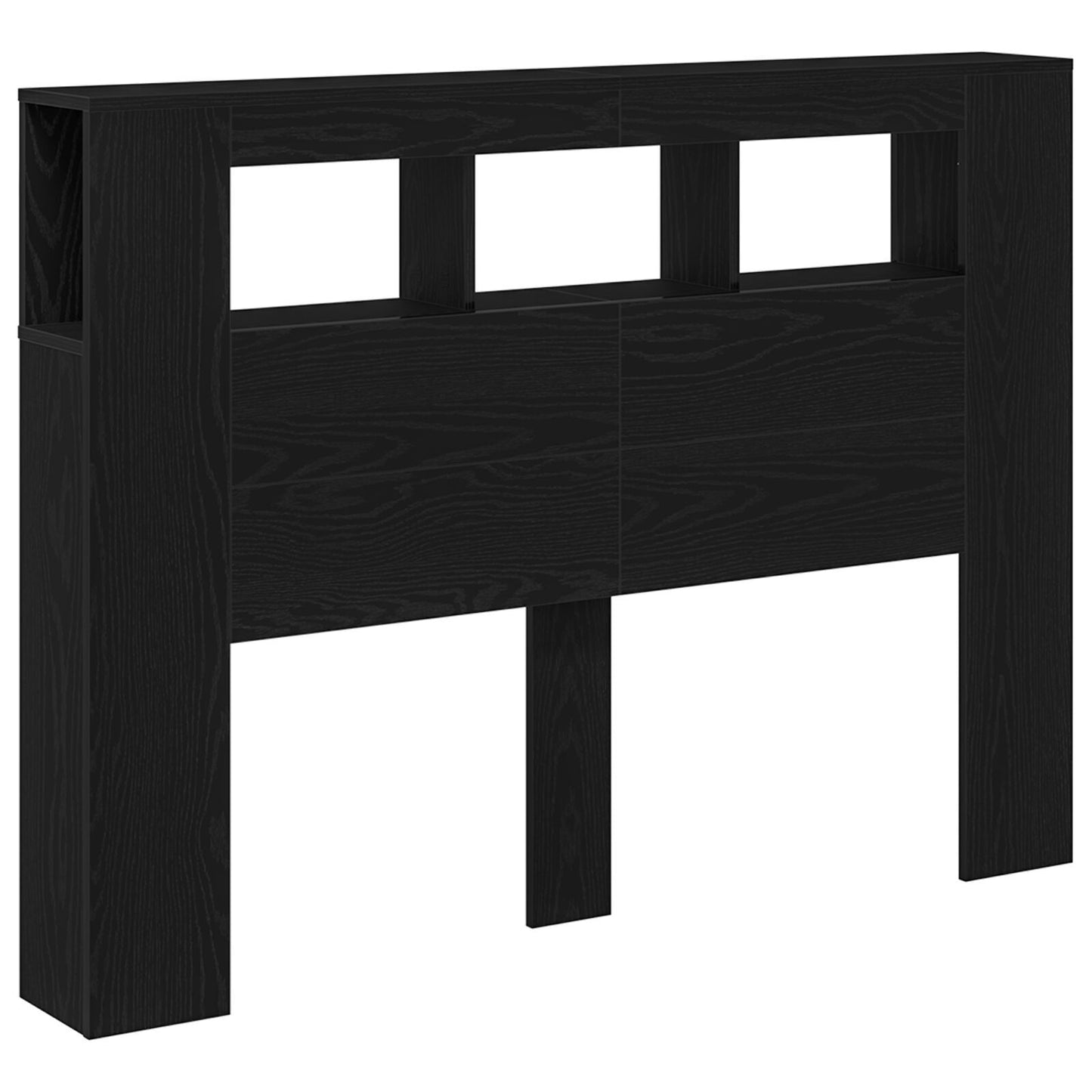 Black Oak LED Headboard - 140x18.5x40 cm, Engineered Wood