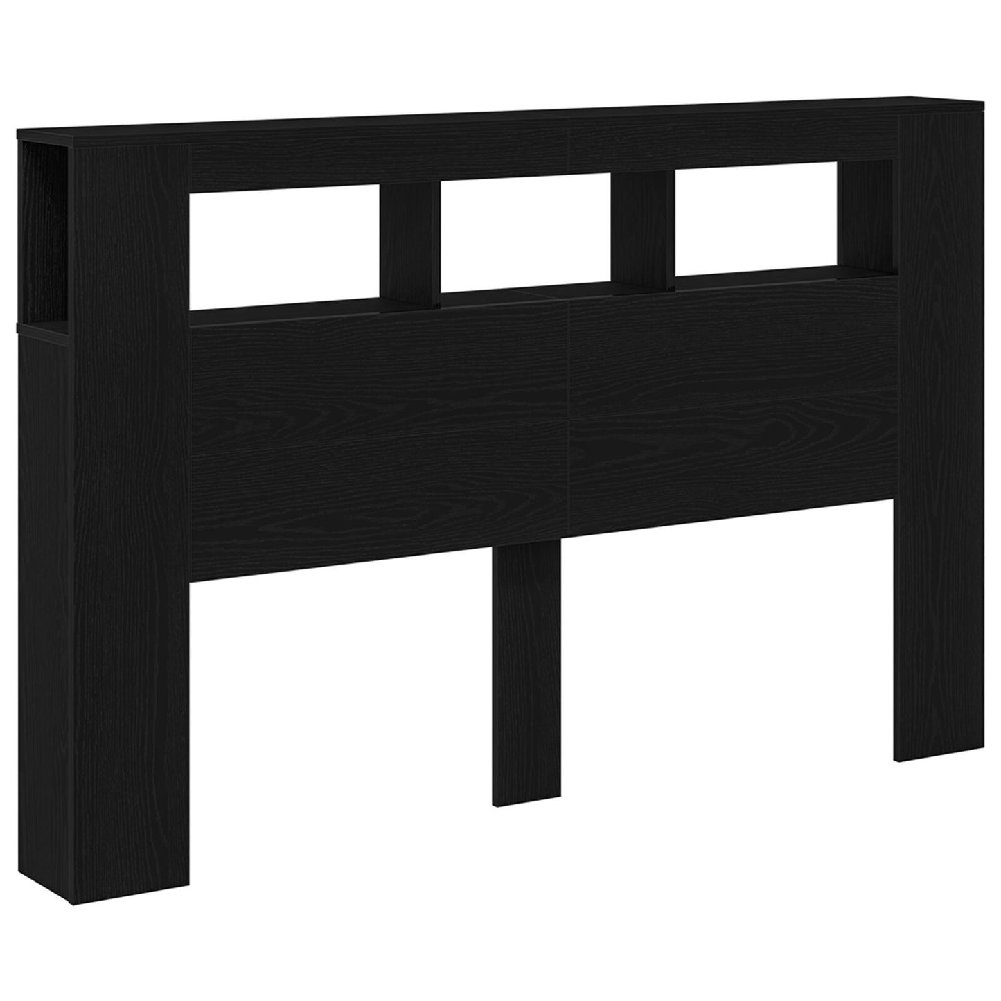 LED Headboard in Black Oak - 160x18.5x45cm, Engineered Wood