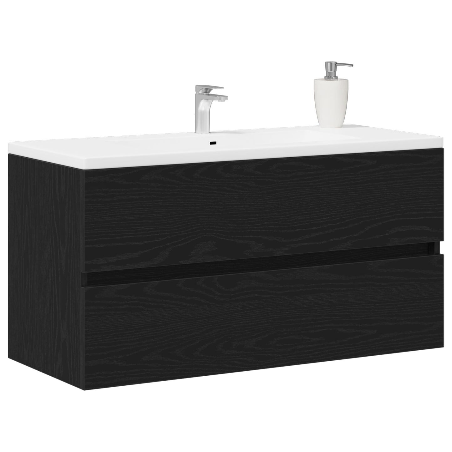 Elegant Black Oak Sink Cabinet 90x38.5x45 cm - Engineered Wood