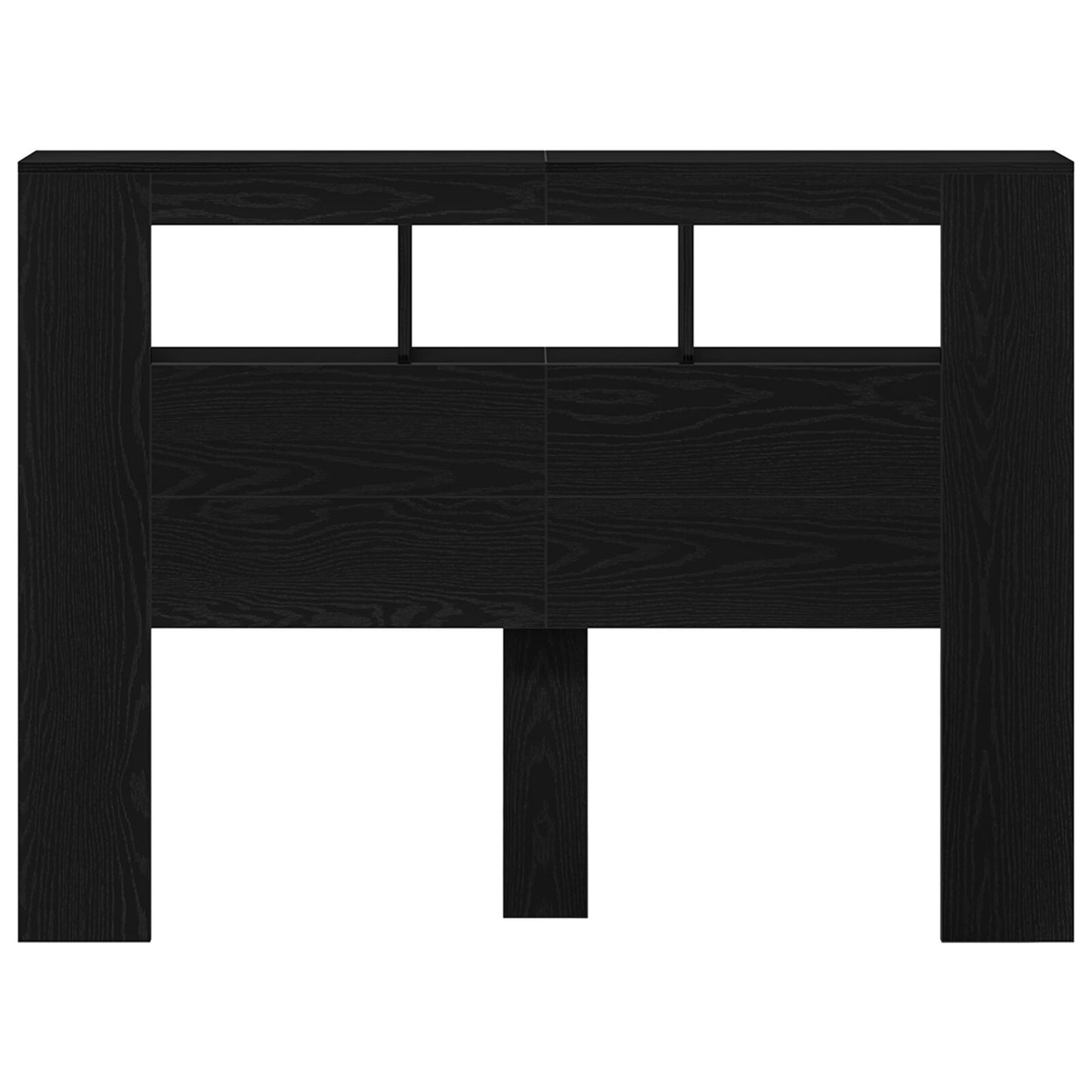 Black Oak LED Headboard - 140x18.5x40 cm, Engineered Wood