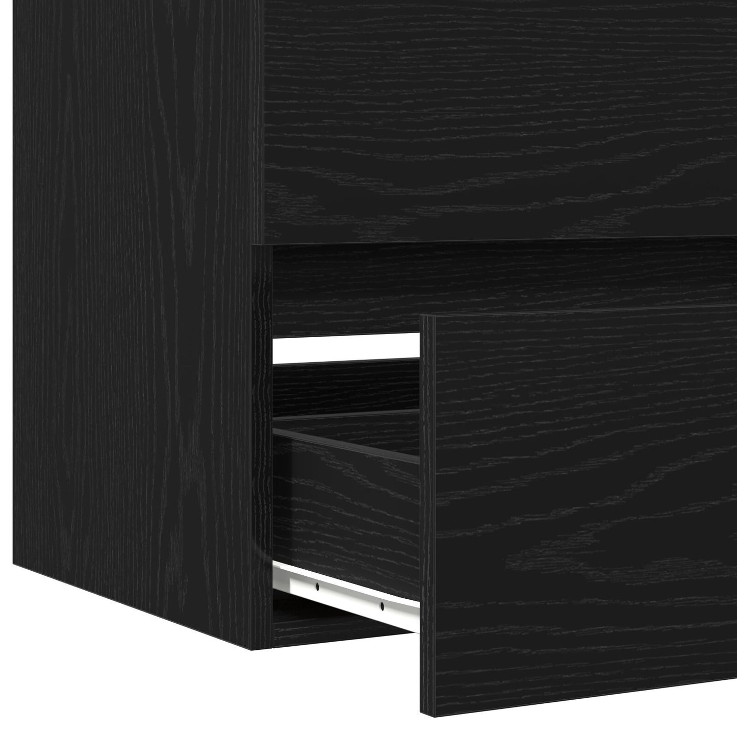Elegant Black Oak Sink Cabinet 90x38.5x45 cm - Engineered Wood