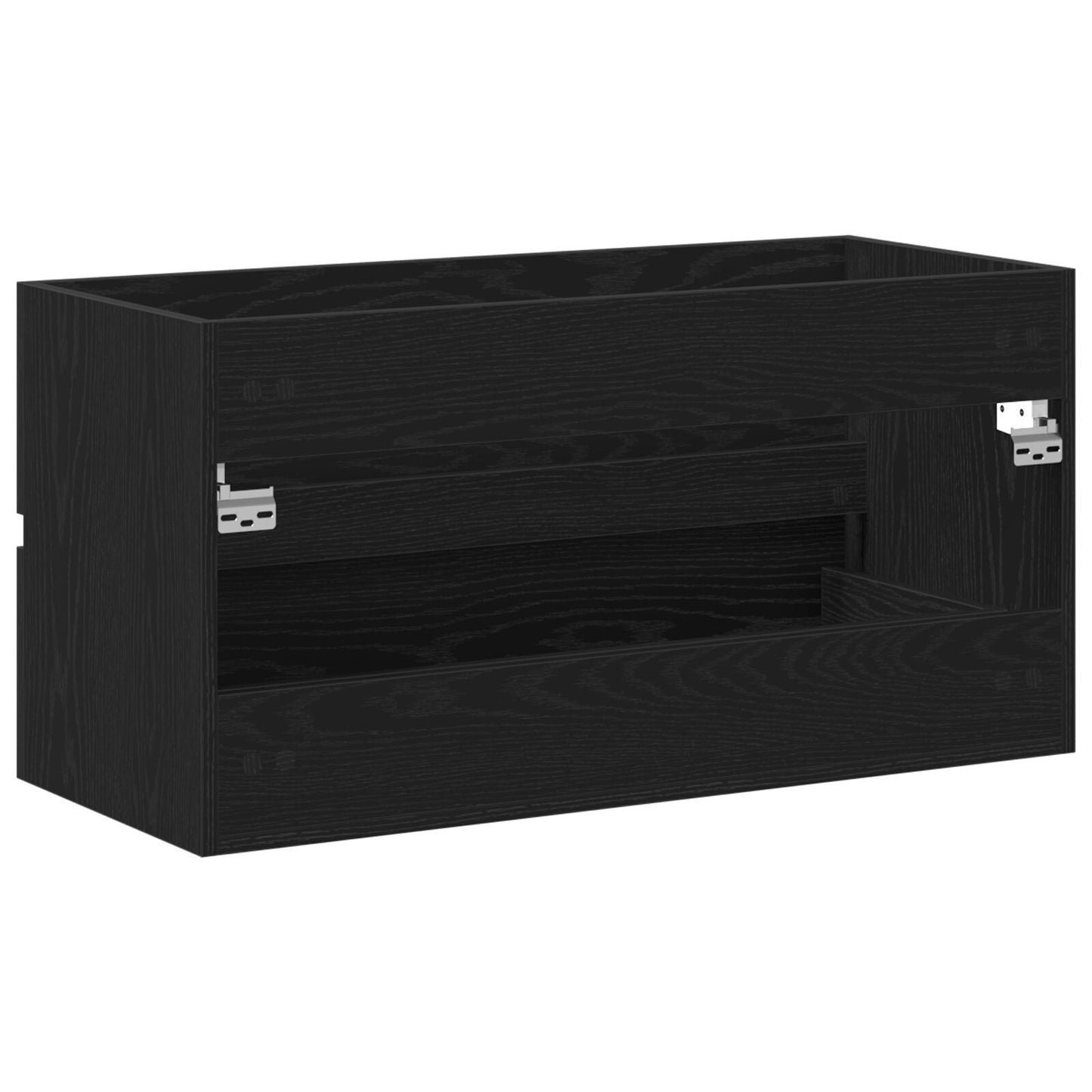 Elegant Black Oak Sink Cabinet 90x38.5x45 cm - Engineered Wood