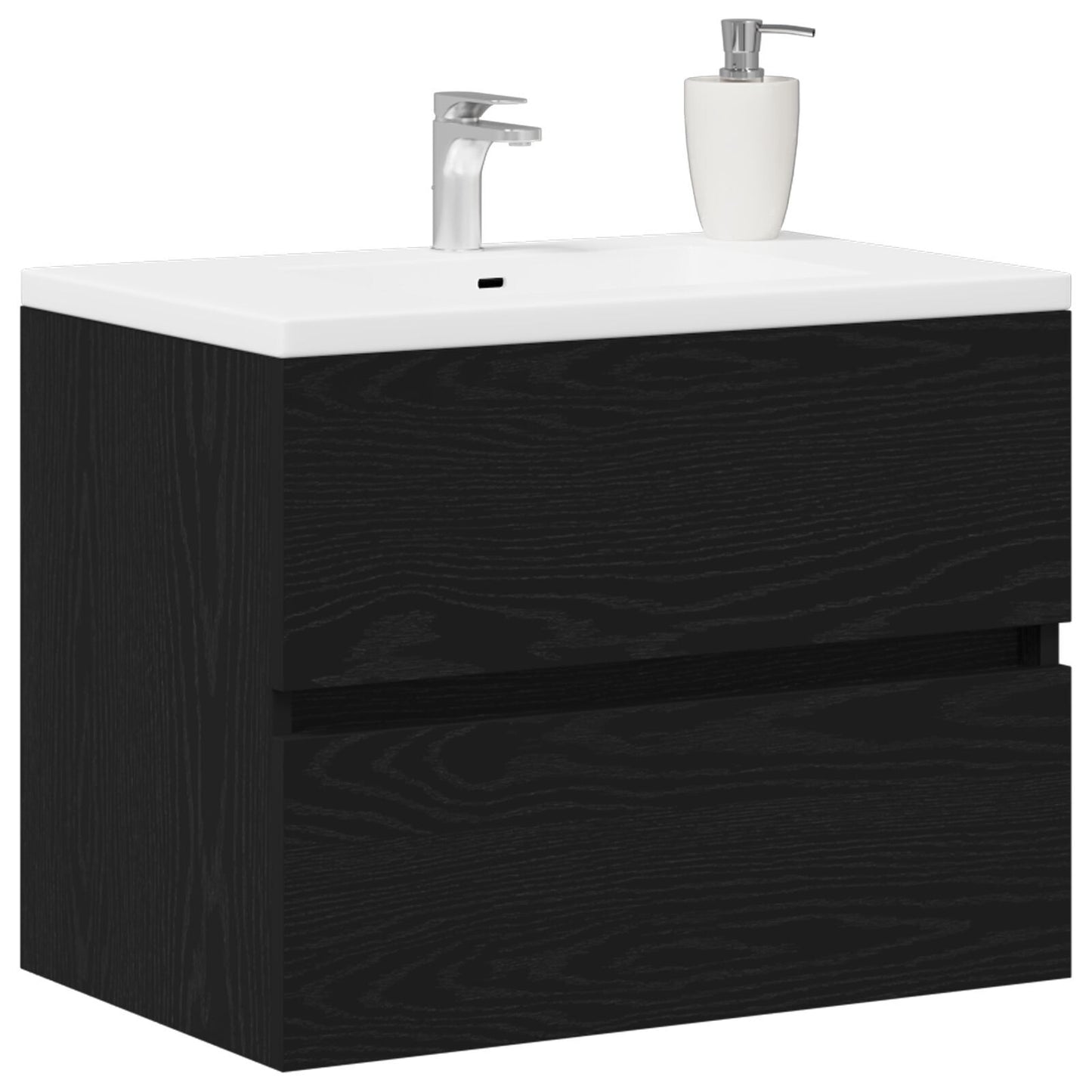 Black Oak Sink Cabinet 60x38.5x45 cm - Engineered Wood
