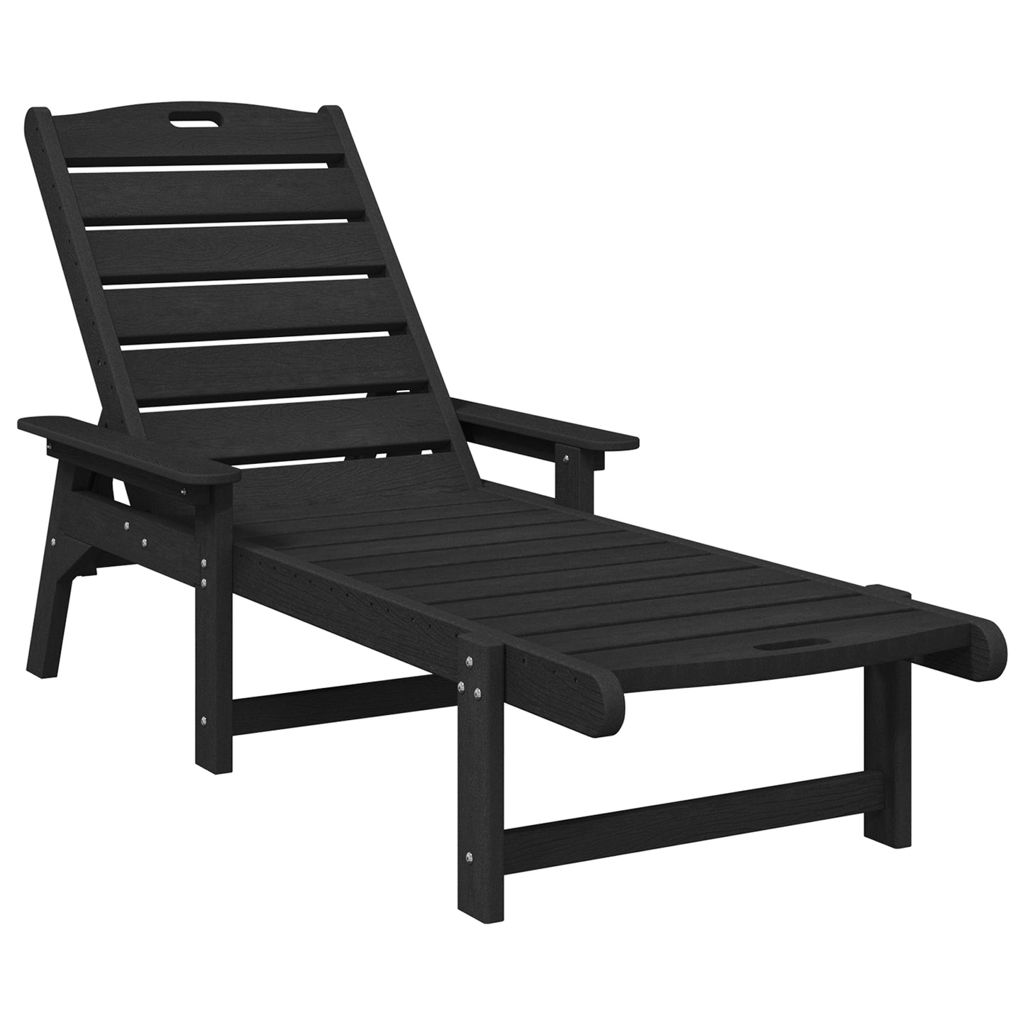 Black Sun Loungers Set 2 pcs, 162x53x98cm, HDPE, vidaXL