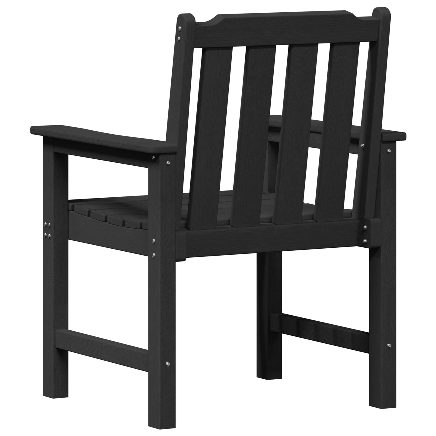 4-Piece Black HDPE Garden Dining Chairs Set - 65.5x55.5x88 cm