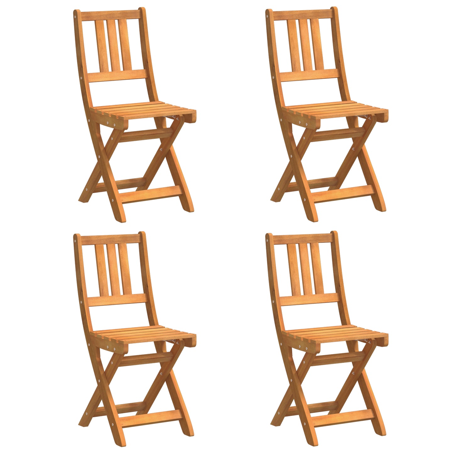 Solid Wood Acacia Folding Garden Chairs Set - Durable & Stylish