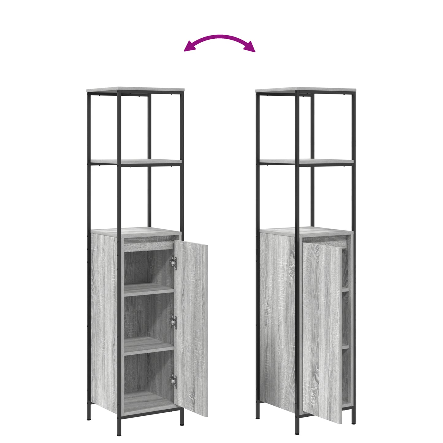 2 Piece Bathroom Furniture Set Grey Sonoma Engineered Wood