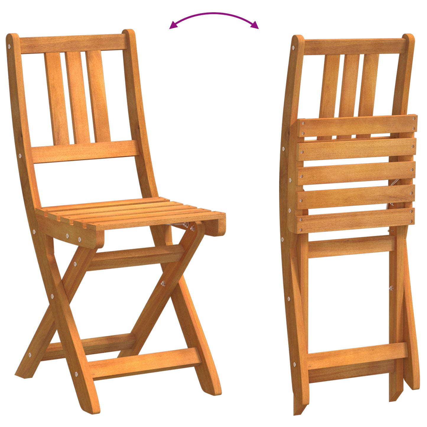 Solid Wood Acacia Folding Garden Chairs Set - Durable & Stylish
