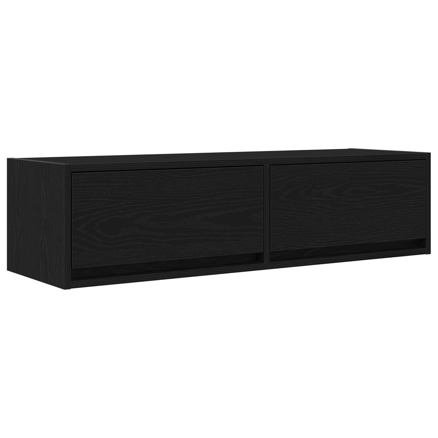Sleek Black Oak TV Cabinet 100x31x25.5 cm - Engineered Wood