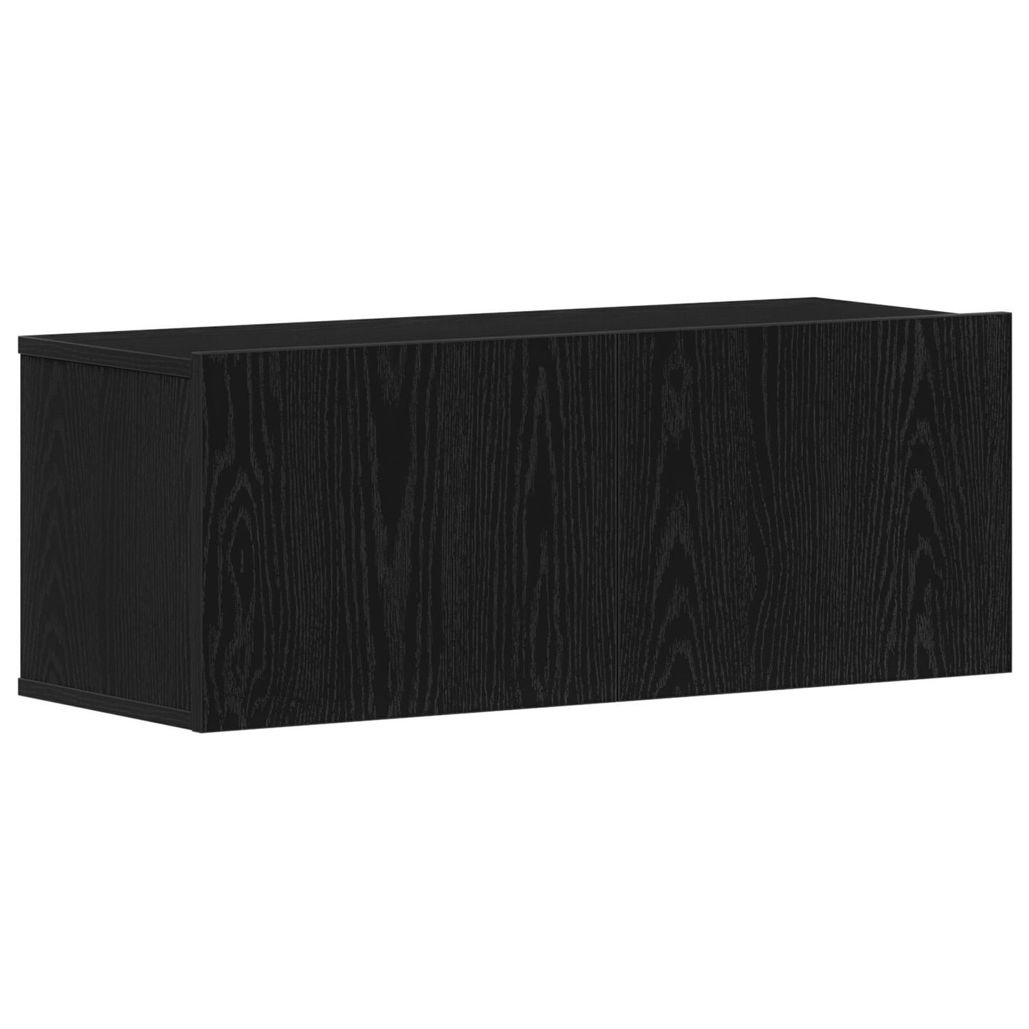 Sleek Black Oak TV Stand - 80x30x30 cm Engineered Wood