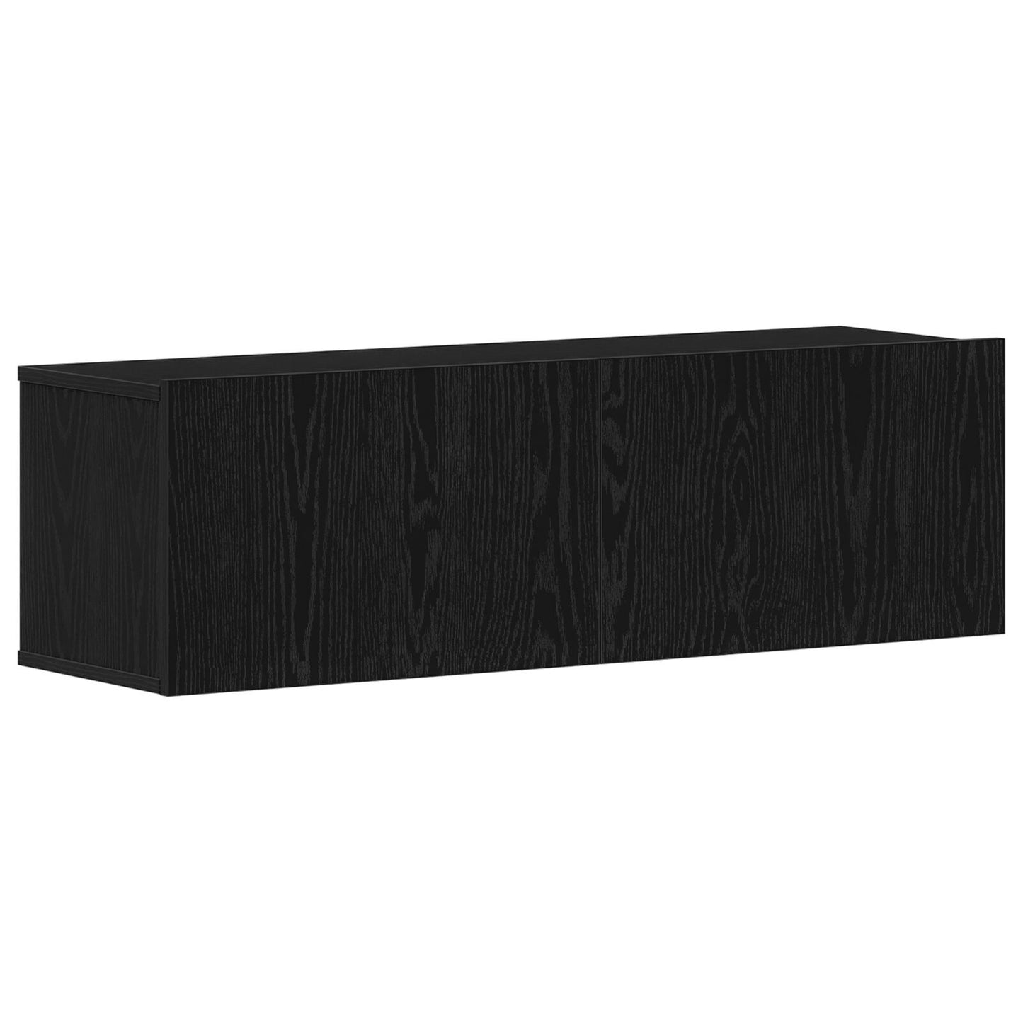 Black Oak Wall-Mounted TV Cabinet - 100x30x30 cm Engineered Wood