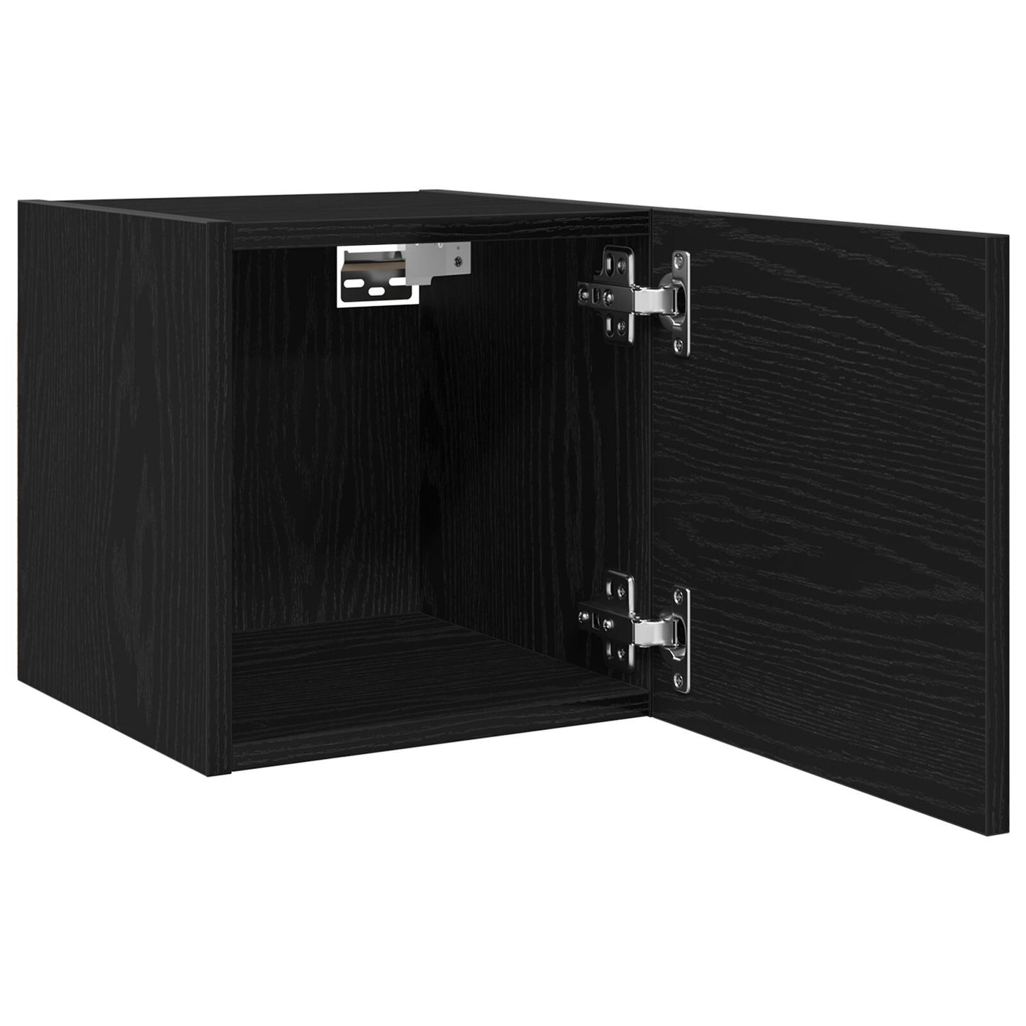 Black Oak Wall Mounted TV Cabinets Set, 2 pcs, 30.5x30x30 cm