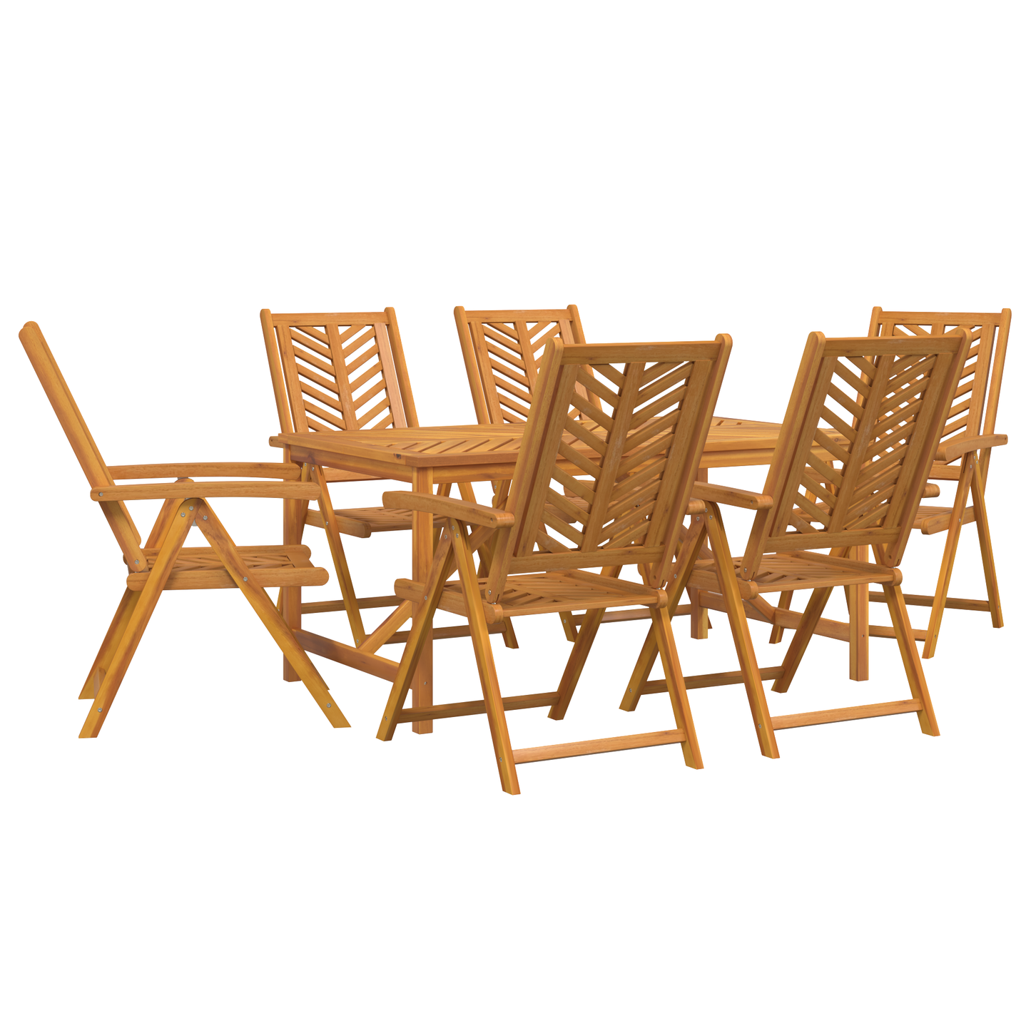 7 Piece Garden Dining Set Solid Wood Acacia