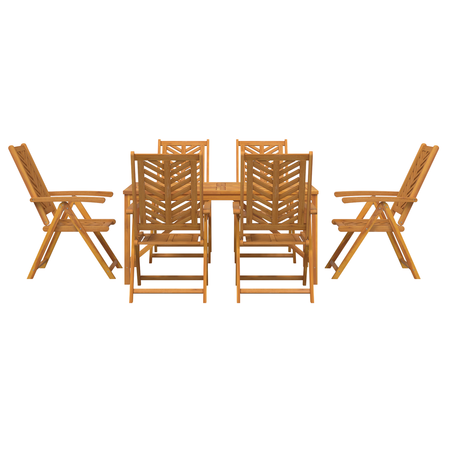 7 Piece Garden Dining Set Solid Wood Acacia