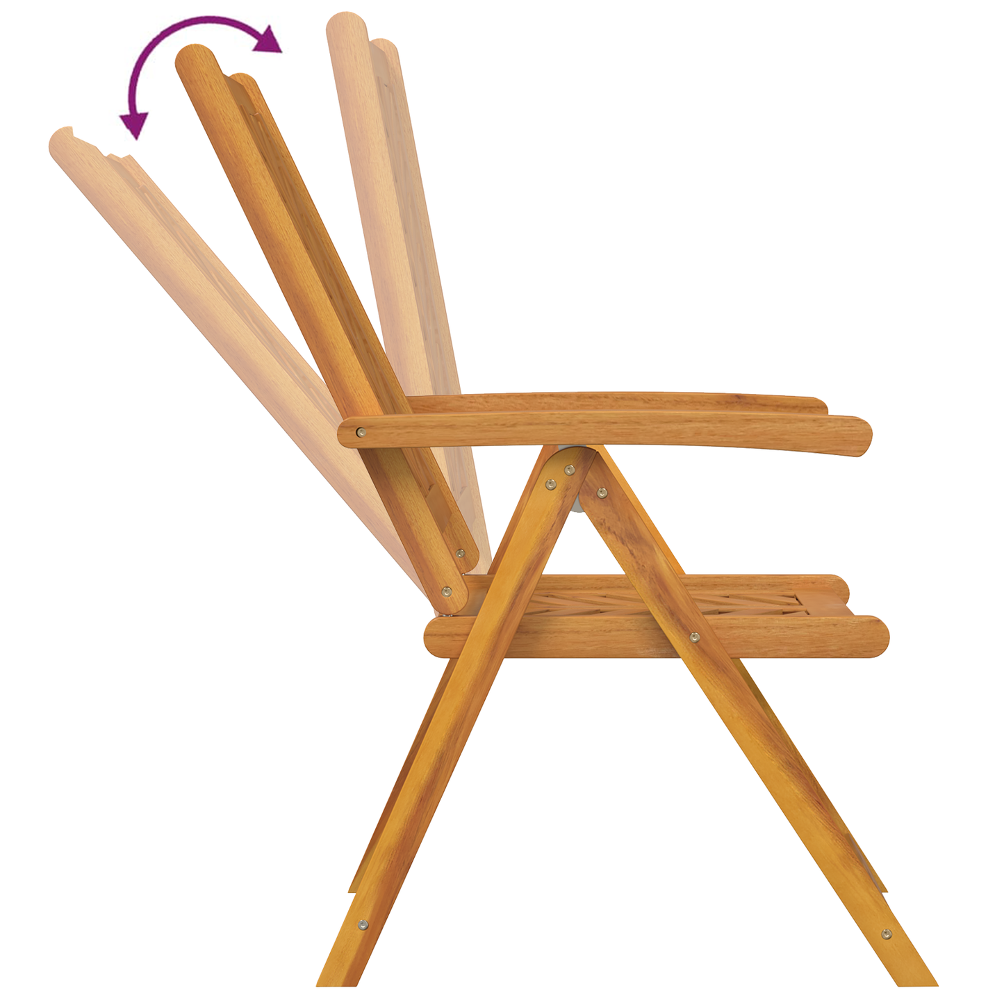 Reclining Garden Chairs 6 pcs Solid Wood Acacia
