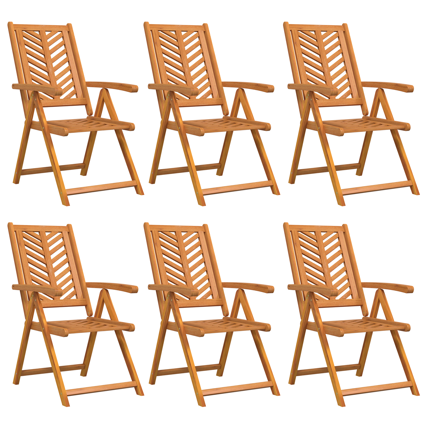 Reclining Garden Chairs 6 pcs Solid Wood Acacia