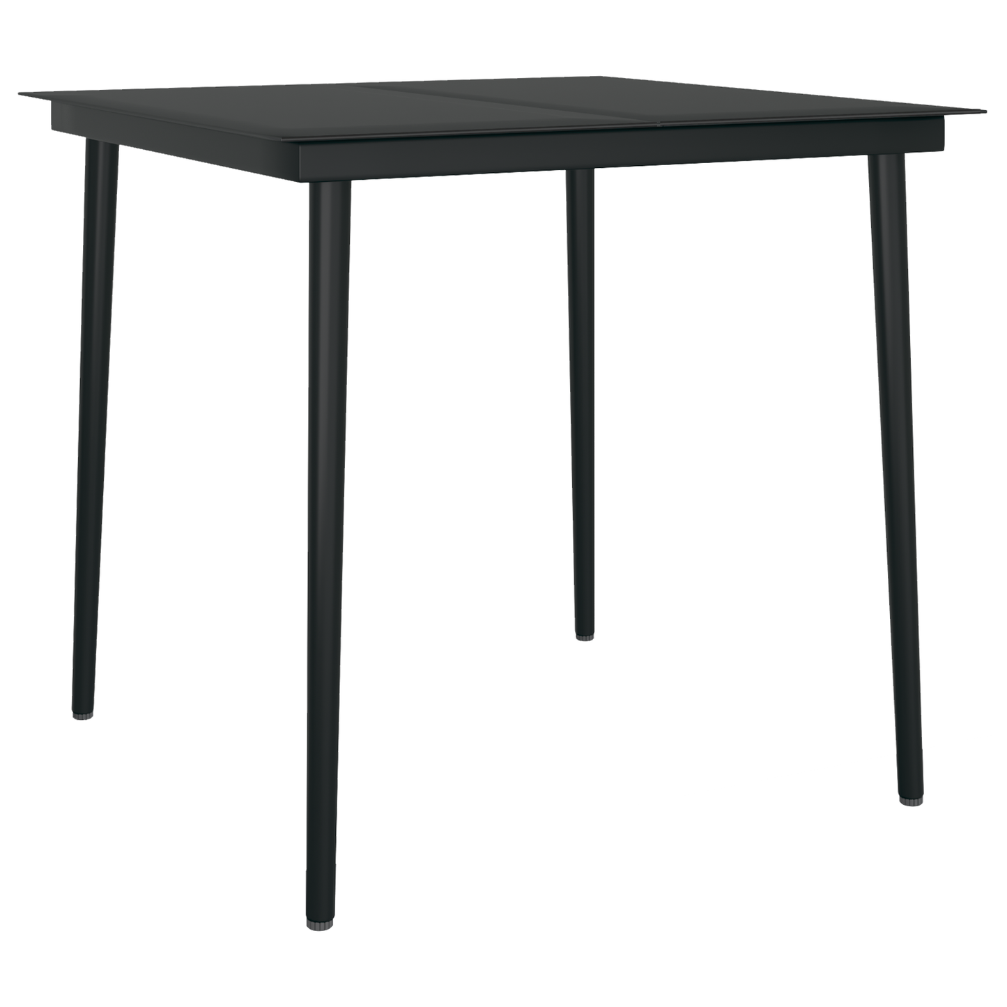 5 Piece Garden Dining Set Black Poly Rattan