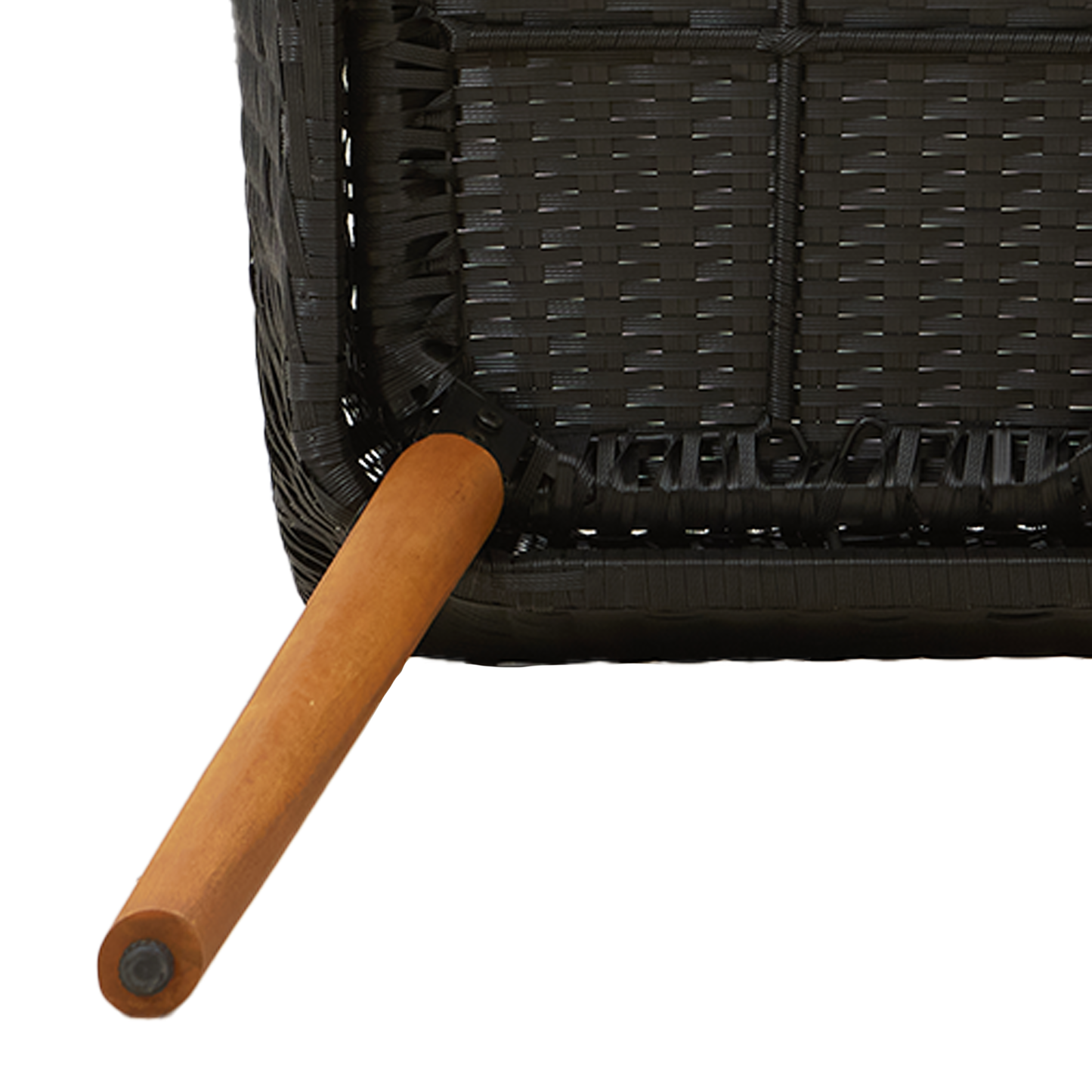 7 Piece Garden Dining Set Black Poly Rattan