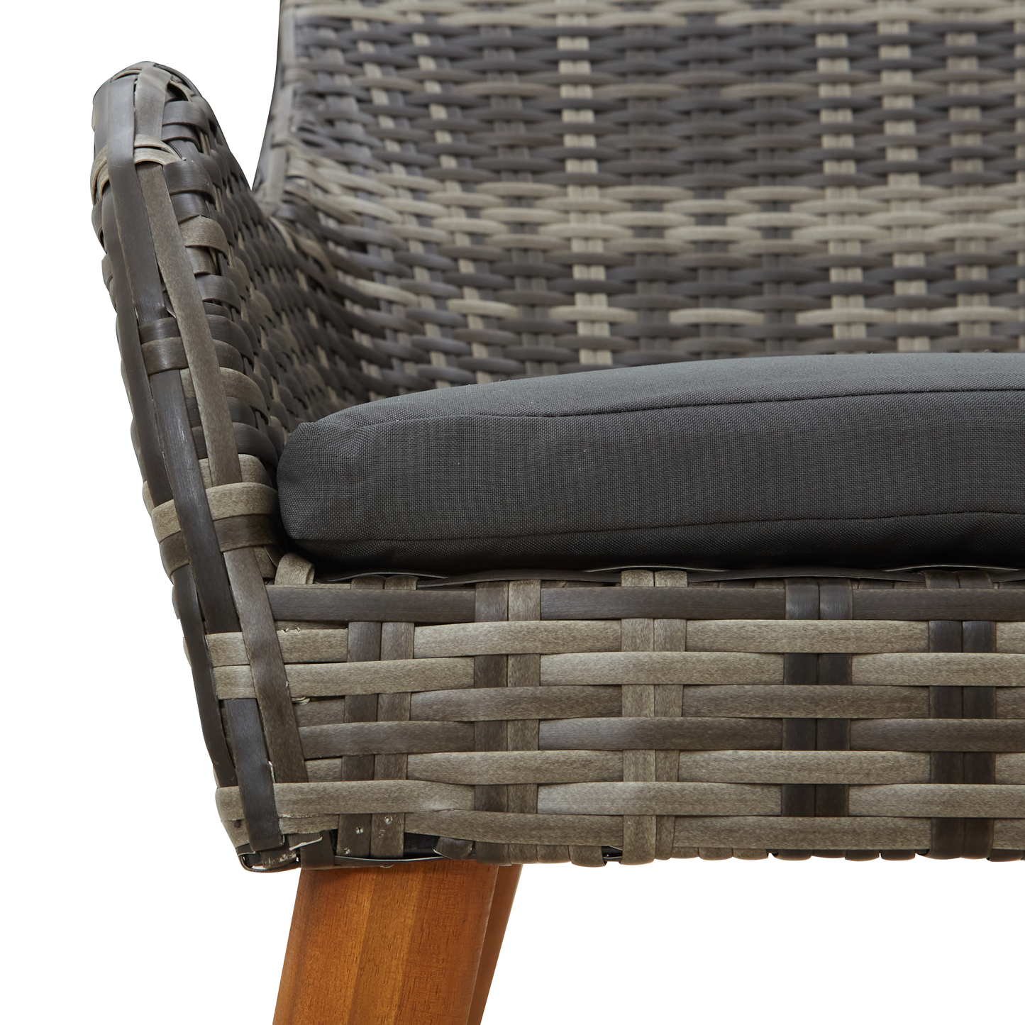 5 Piece Garden Dining Set Grey Poly Rattan
